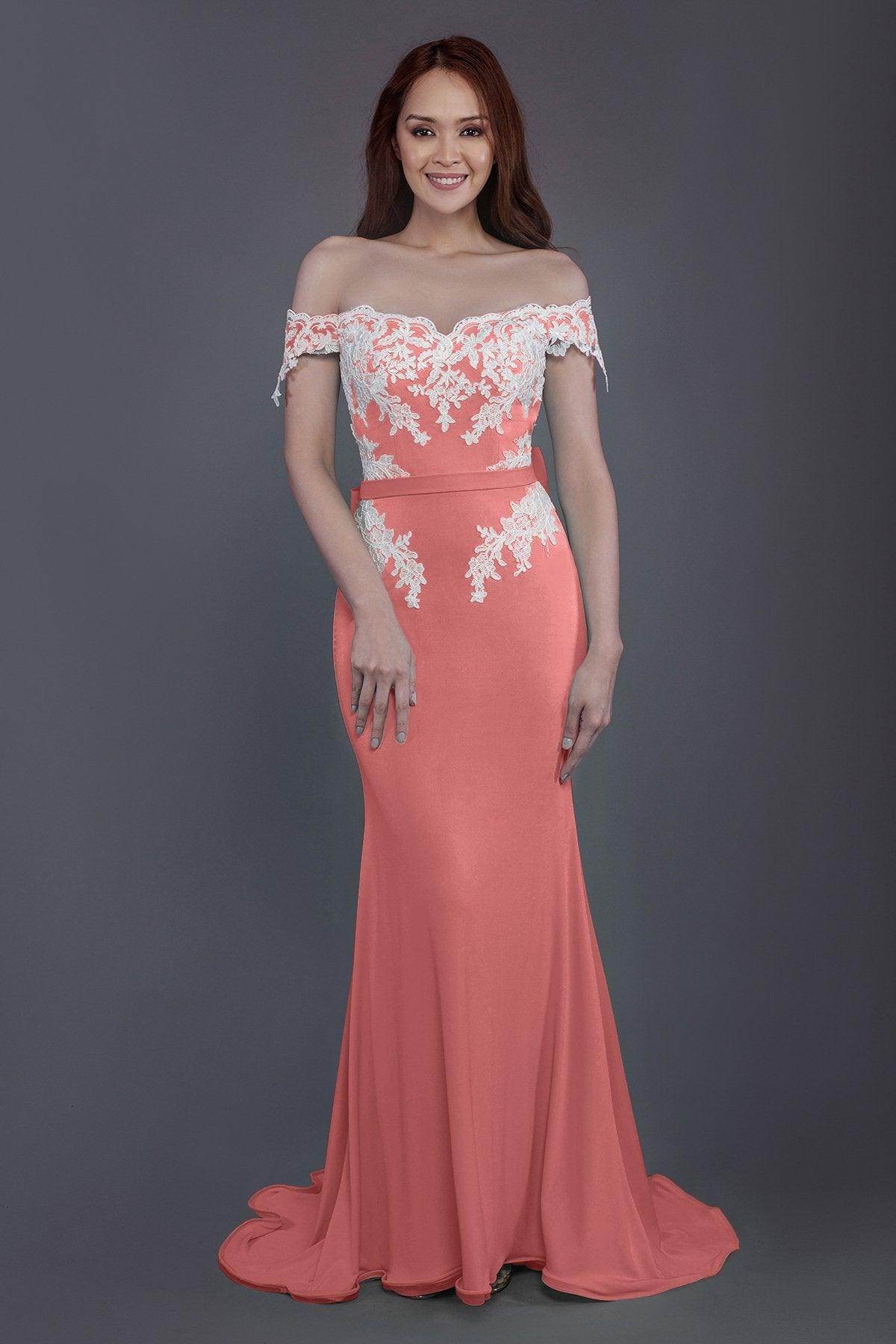 Mermaid Sweep Train Knitted Fabric Bridesmaid Dress PR3497