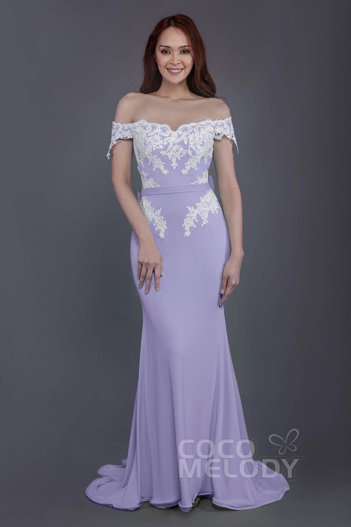 Mermaid Sweep Train Knitted Fabric Bridesmaid Dress PR3497