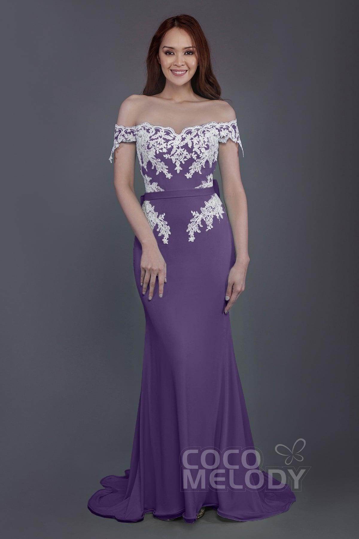 Mermaid Sweep Train Knitted Fabric Bridesmaid Dress PR3497