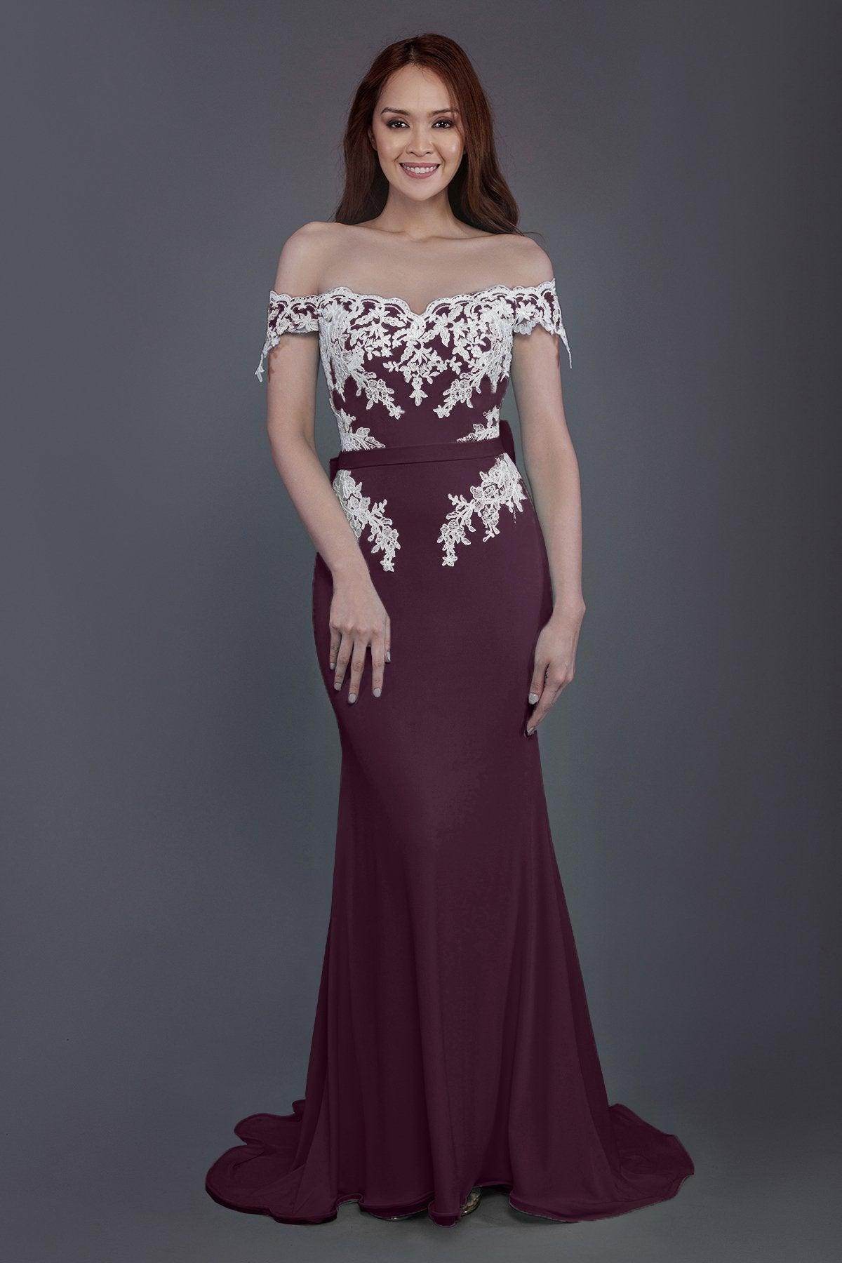 Mermaid Sweep Train Knitted Fabric Bridesmaid Dress PR3497