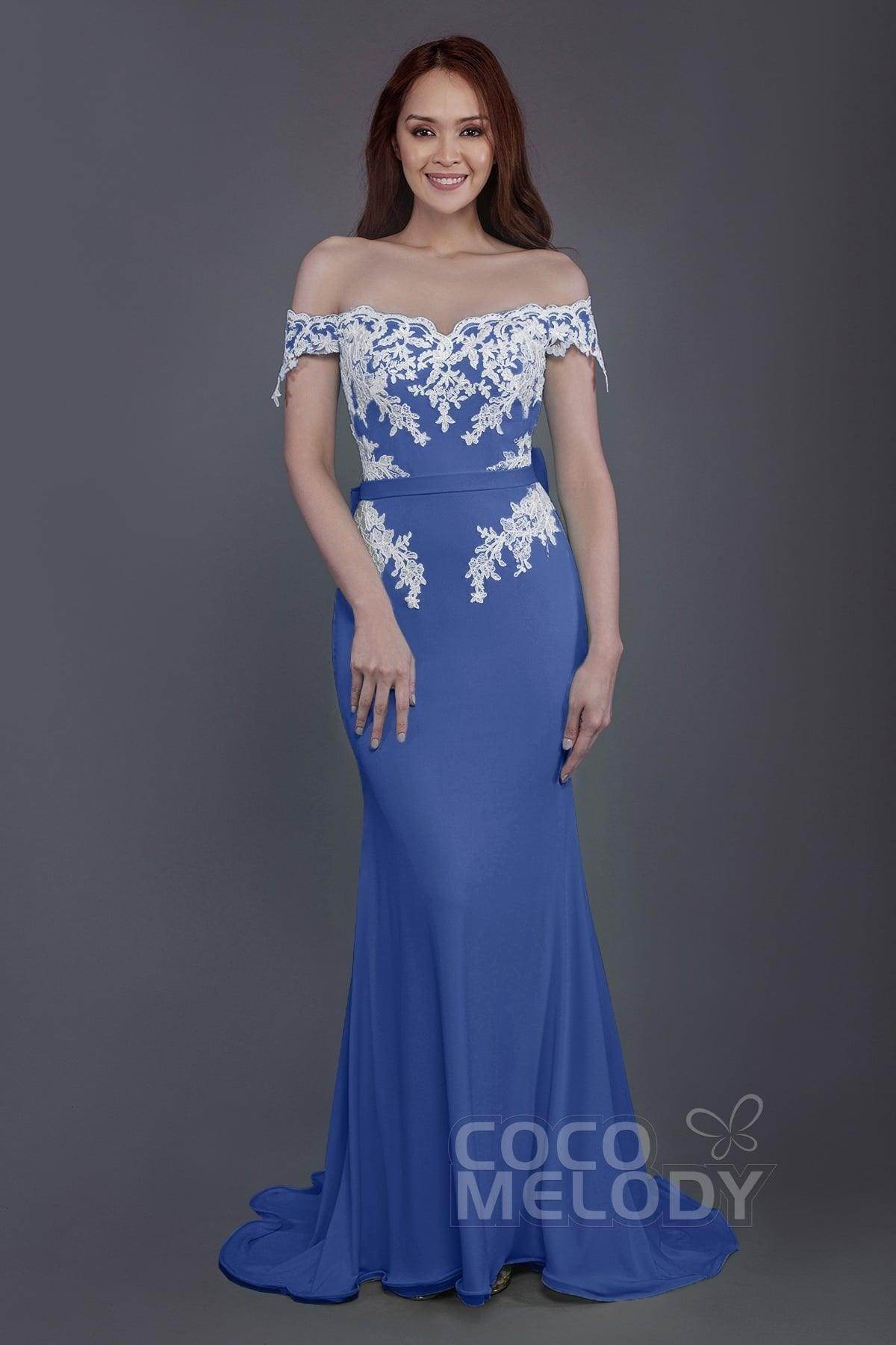 Mermaid Sweep Train Knitted Fabric Bridesmaid Dress PR3497