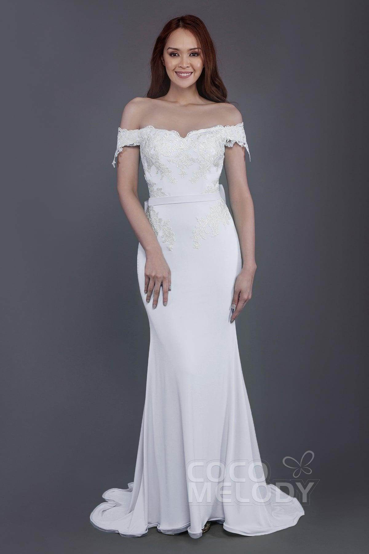 Mermaid Sweep Train Knitted Fabric Bridesmaid Dress PR3497