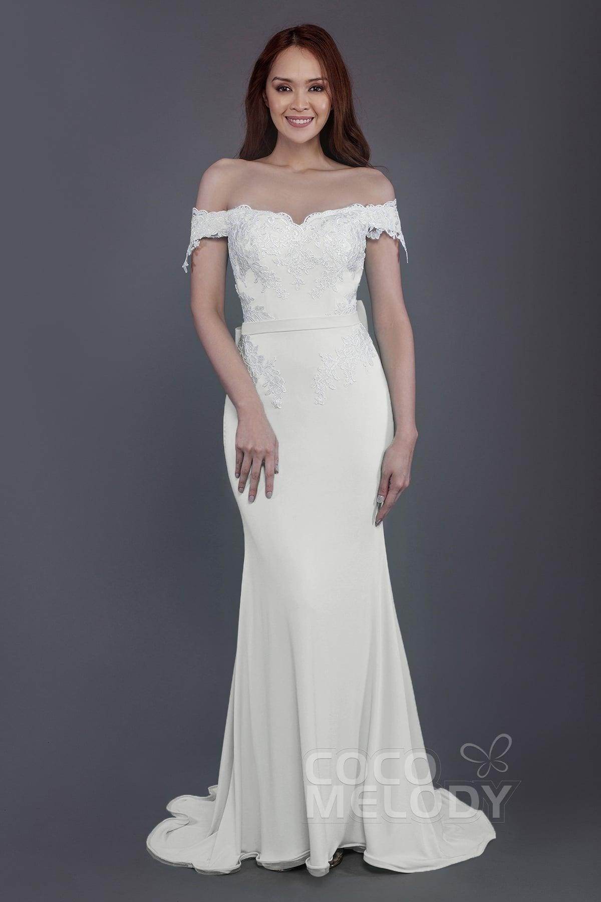 Mermaid Sweep Train Knitted Fabric Bridesmaid Dress PR3497