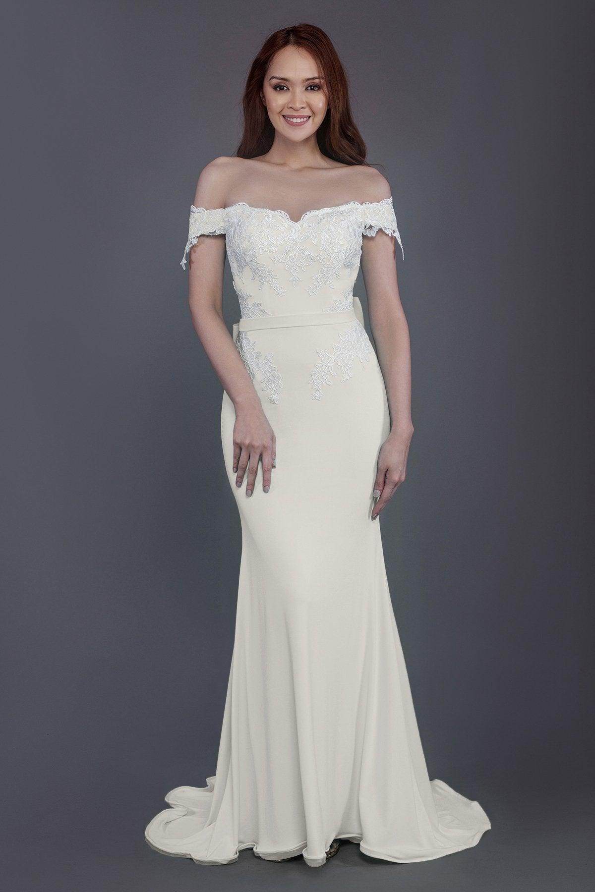 Mermaid Sweep Train Knitted Fabric Bridesmaid Dress PR3497