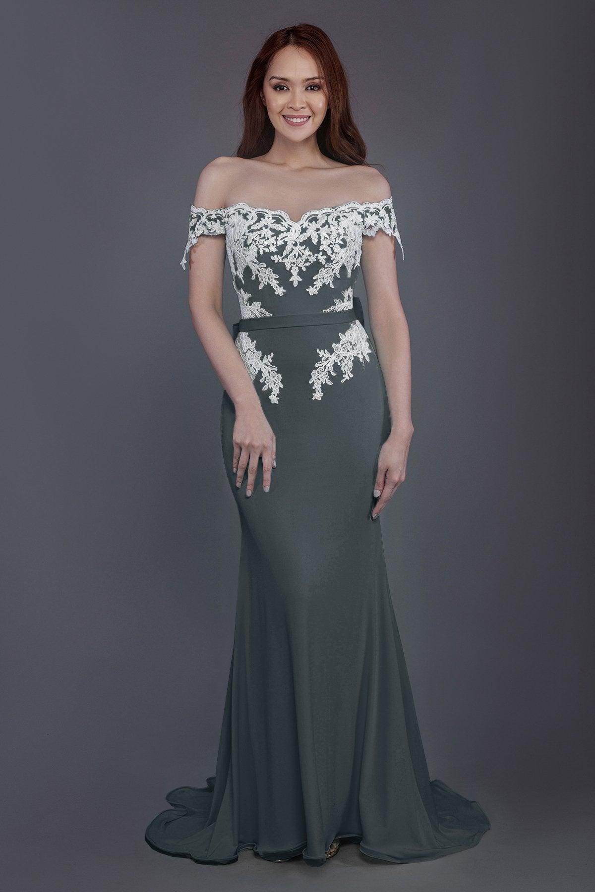 Mermaid Sweep Train Knitted Fabric Bridesmaid Dress PR3497