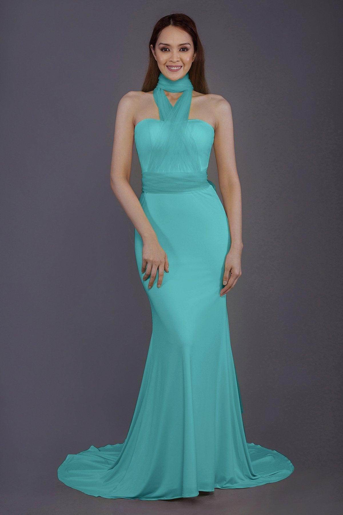 Mermaid Court Train Knitted Fabric Bridesmaid Dress PR3498