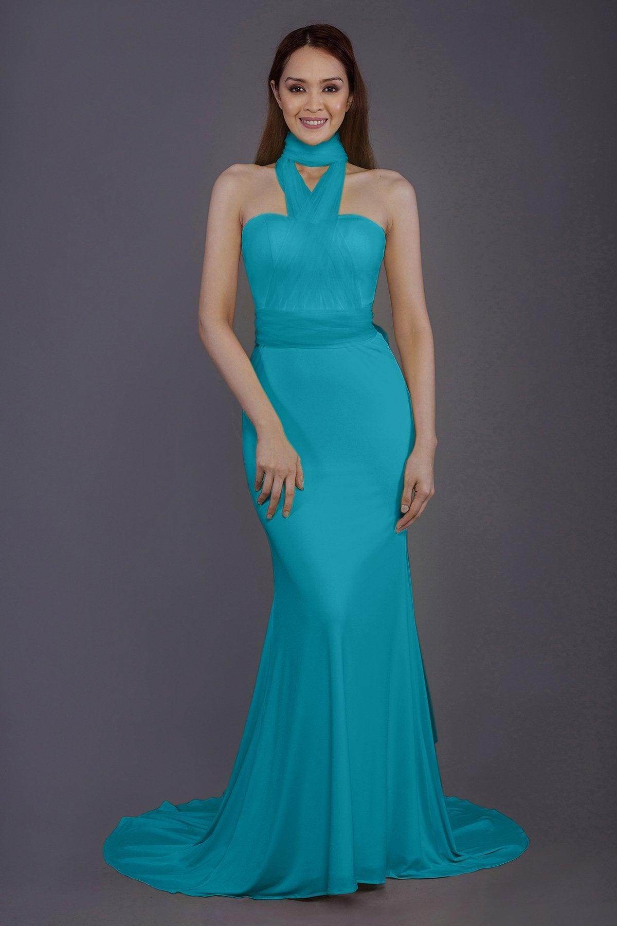 Mermaid Court Train Knitted Fabric Bridesmaid Dress PR3498