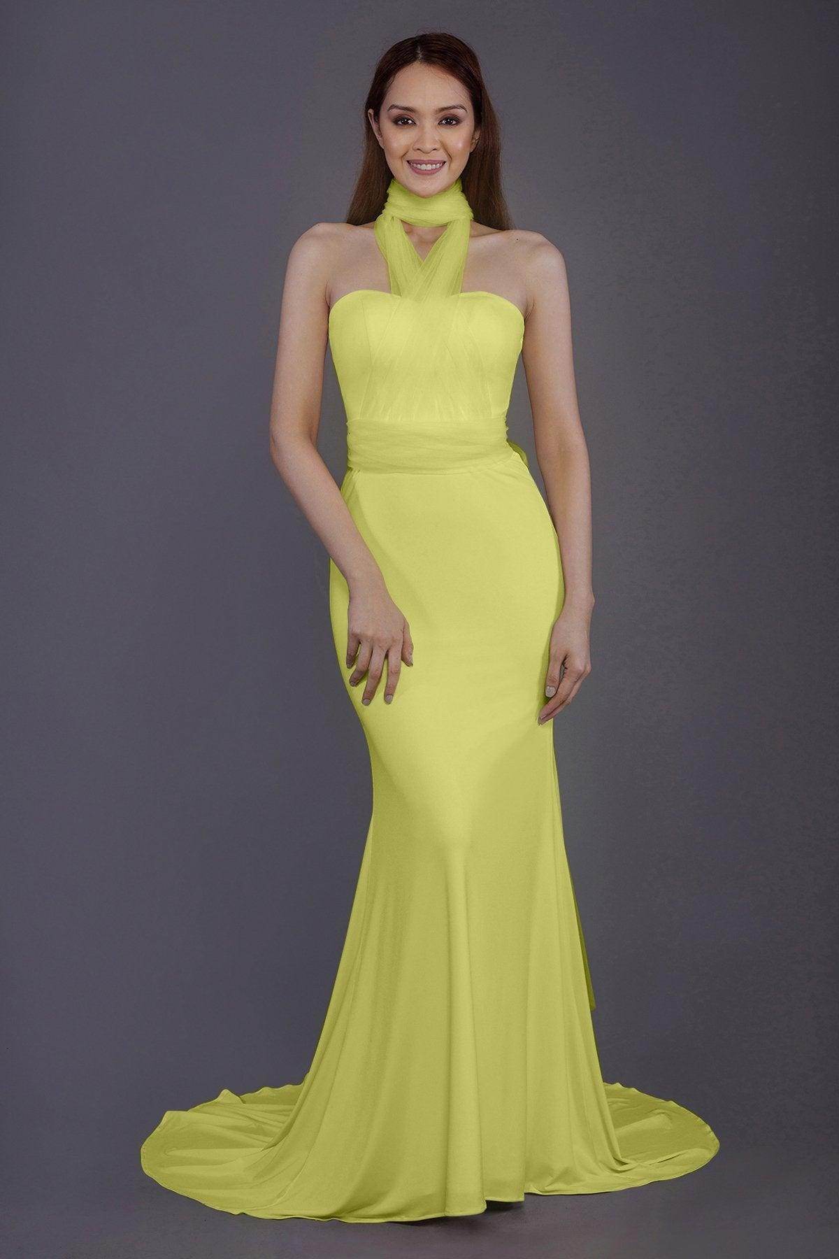 Mermaid Court Train Knitted Fabric Bridesmaid Dress PR3498