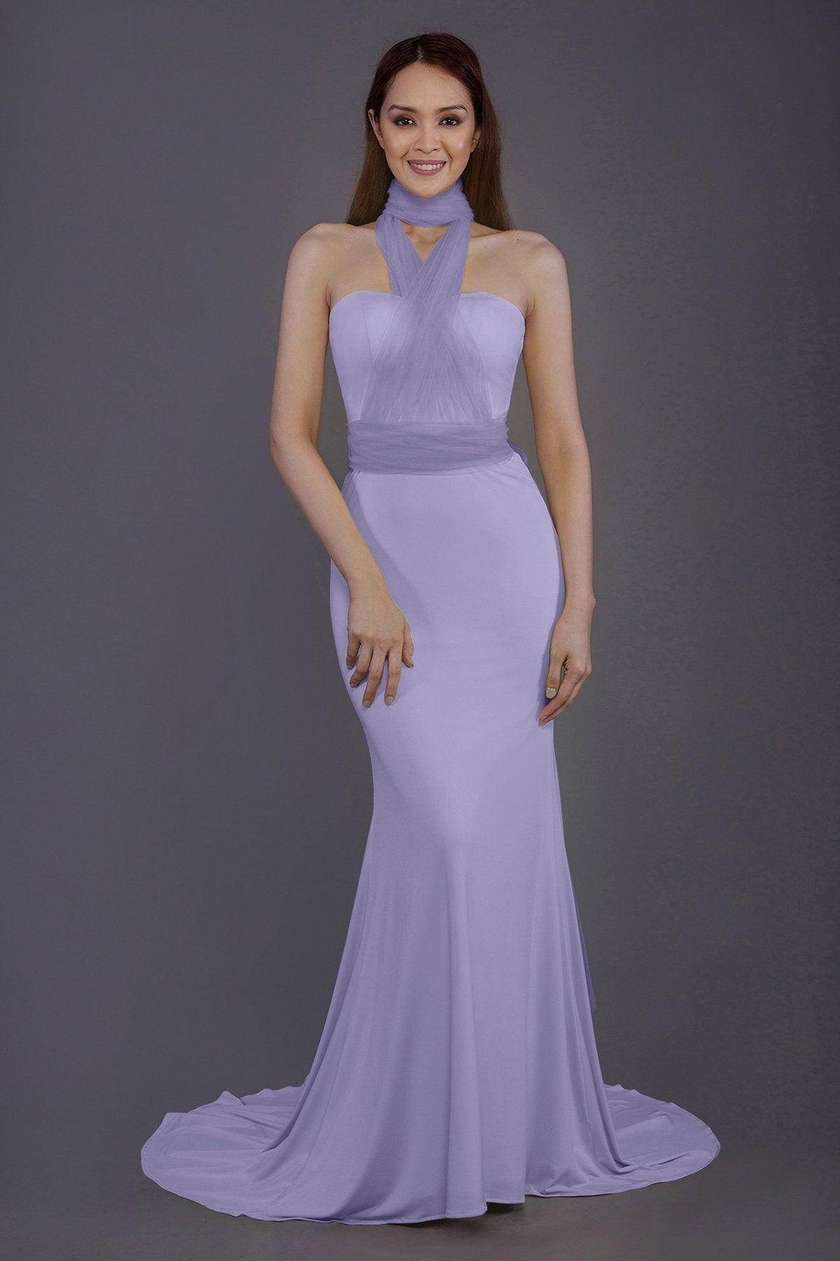Mermaid Court Train Knitted Fabric Bridesmaid Dress PR3498