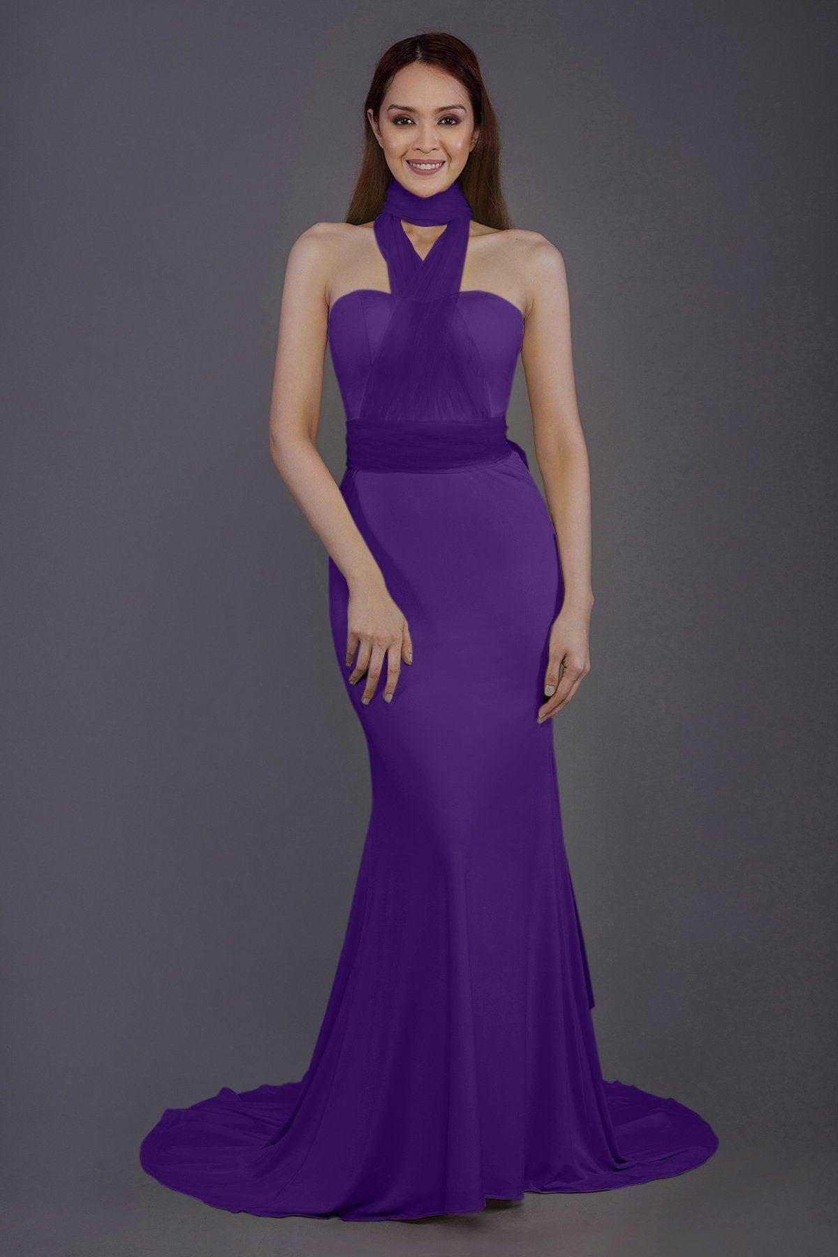 Mermaid Court Train Knitted Fabric Bridesmaid Dress PR3498