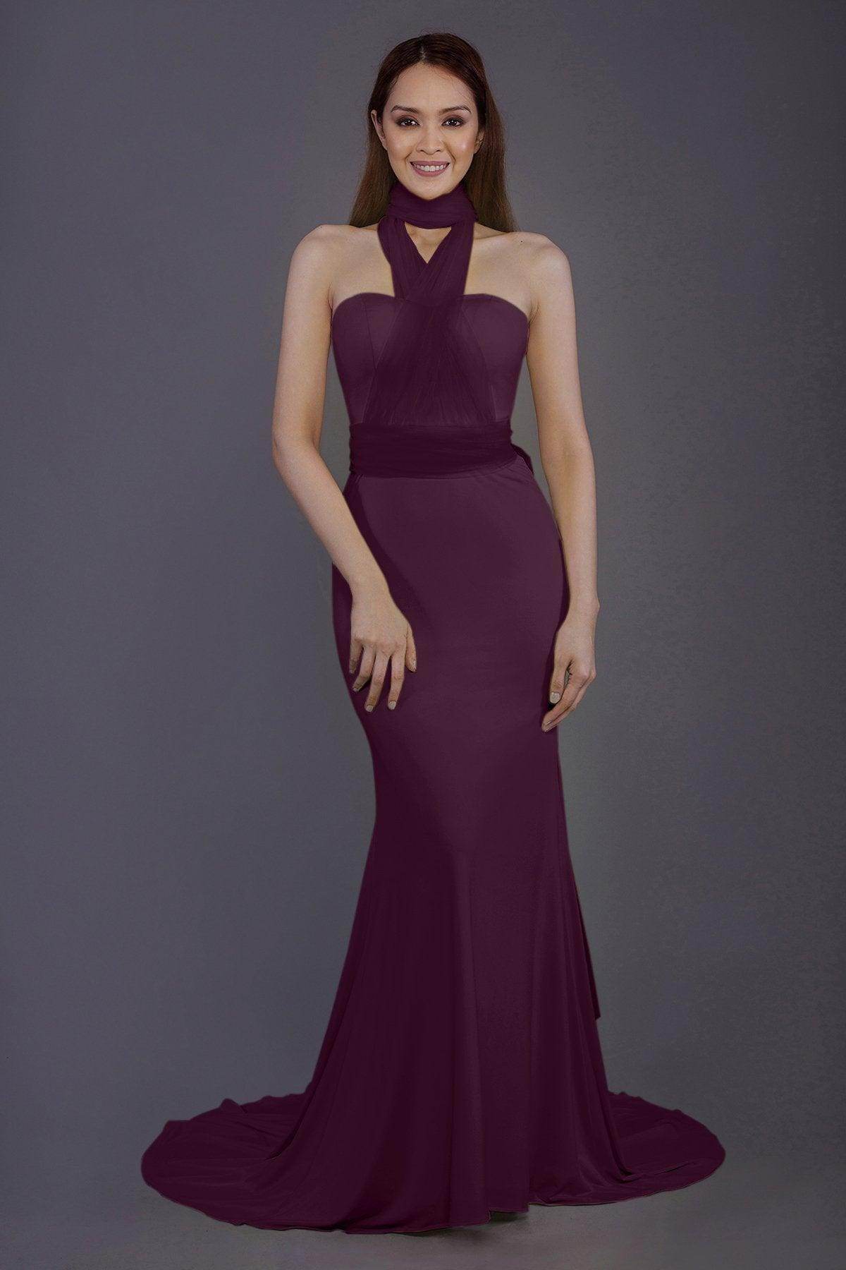 Mermaid Court Train Knitted Fabric Bridesmaid Dress PR3498