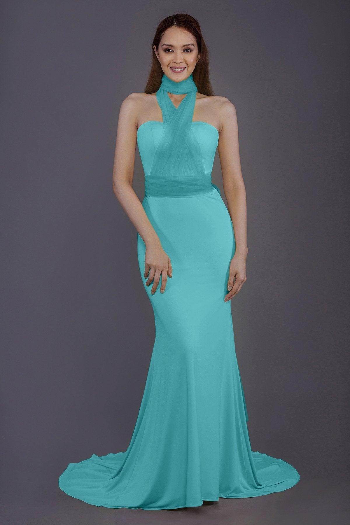 Mermaid Court Train Knitted Fabric Bridesmaid Dress PR3498