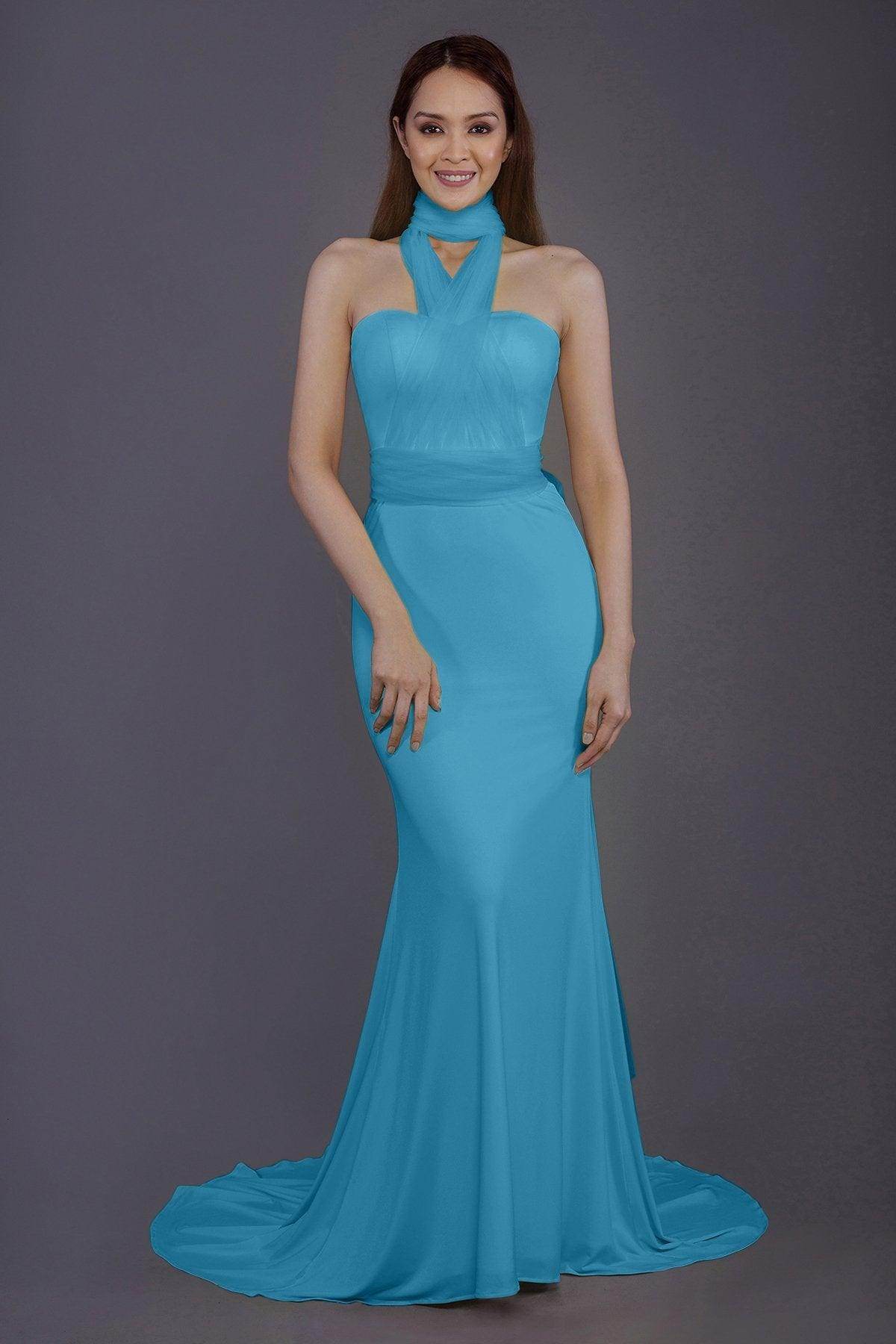 Mermaid Court Train Knitted Fabric Bridesmaid Dress PR3498