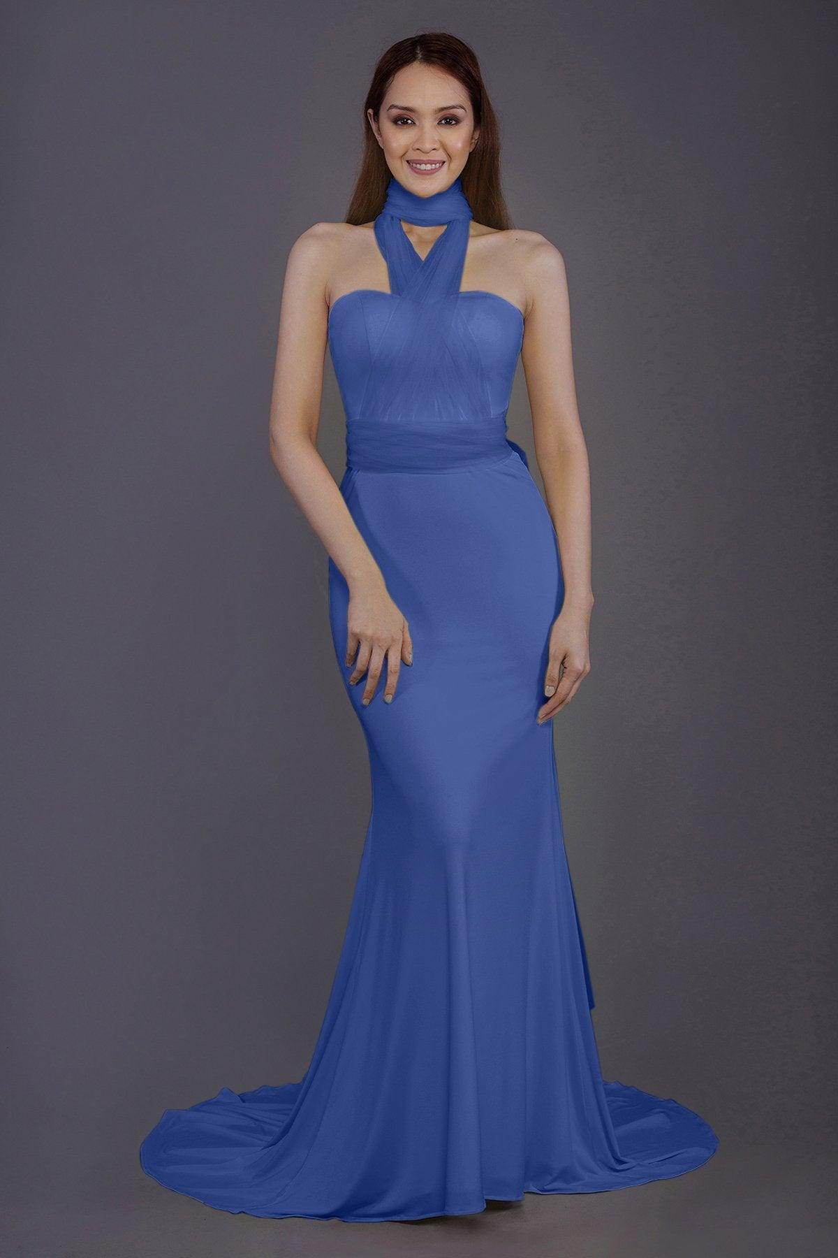 Mermaid Court Train Knitted Fabric Bridesmaid Dress PR3498