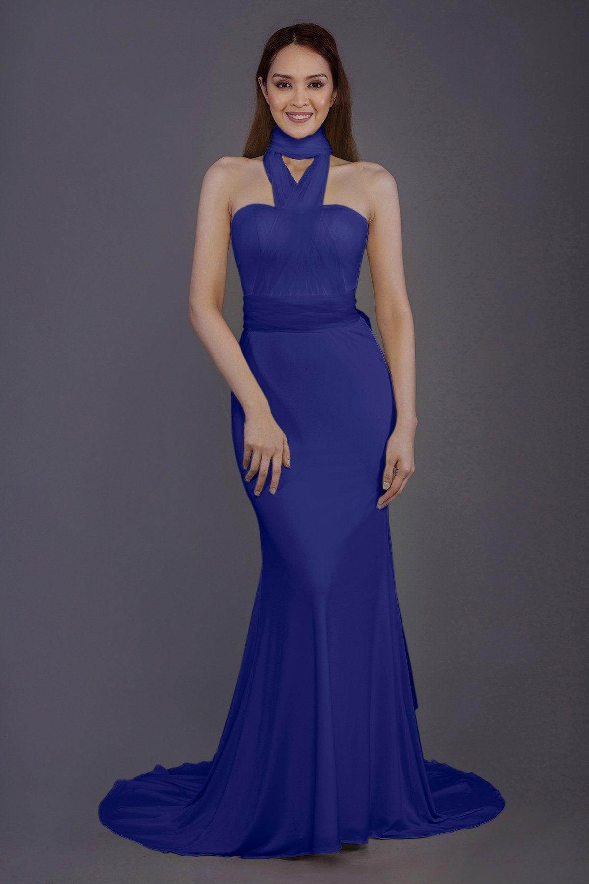 Mermaid Court Train Knitted Fabric Bridesmaid Dress PR3498