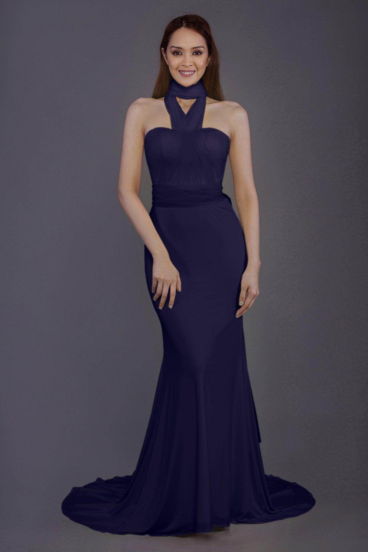 Mermaid Court Train Knitted Fabric Bridesmaid Dress PR3498