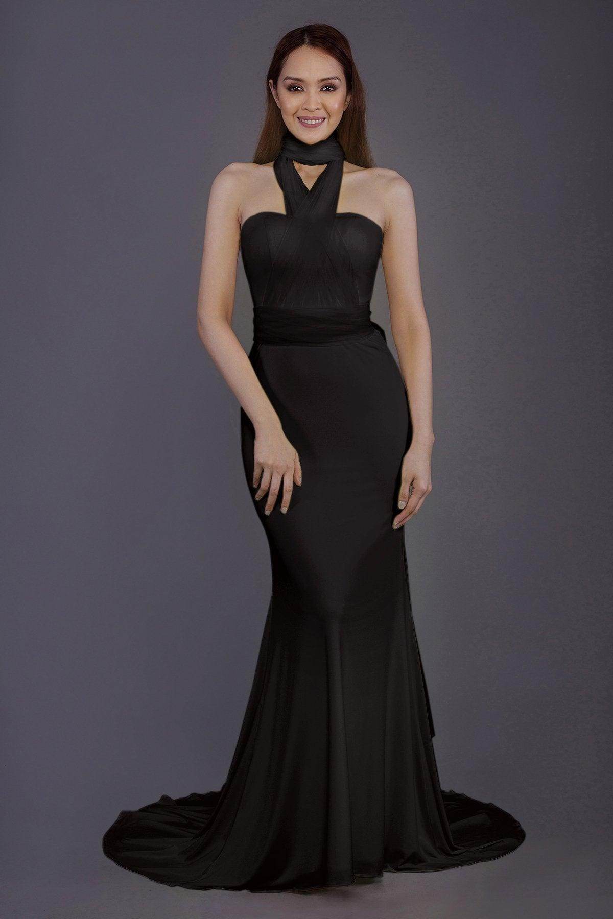 Mermaid Court Train Knitted Fabric Bridesmaid Dress PR3498