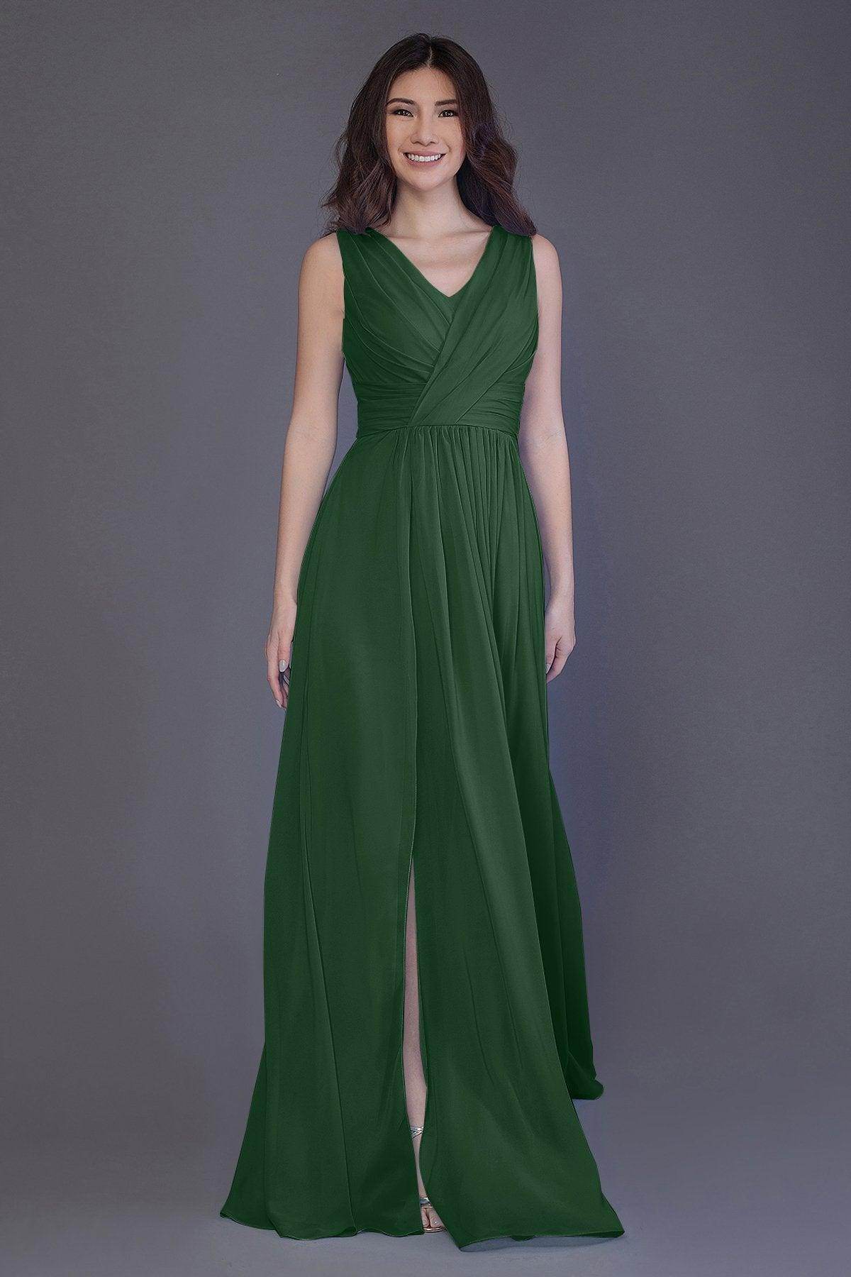 Sheath-Column Floor Length Chiffon Bridesmaid Dress PR3499