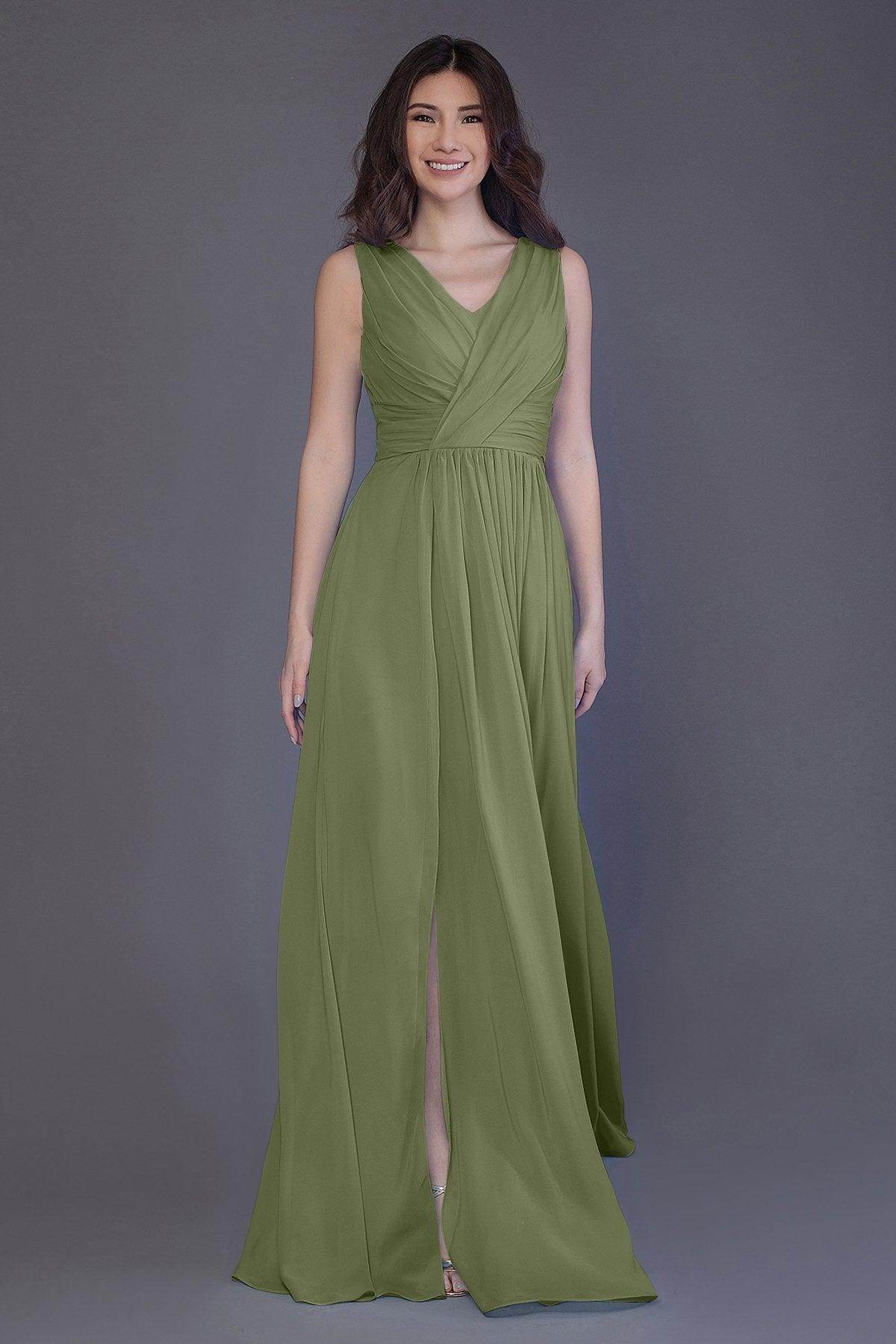 Sheath-Column Floor Length Chiffon Bridesmaid Dress PR3499