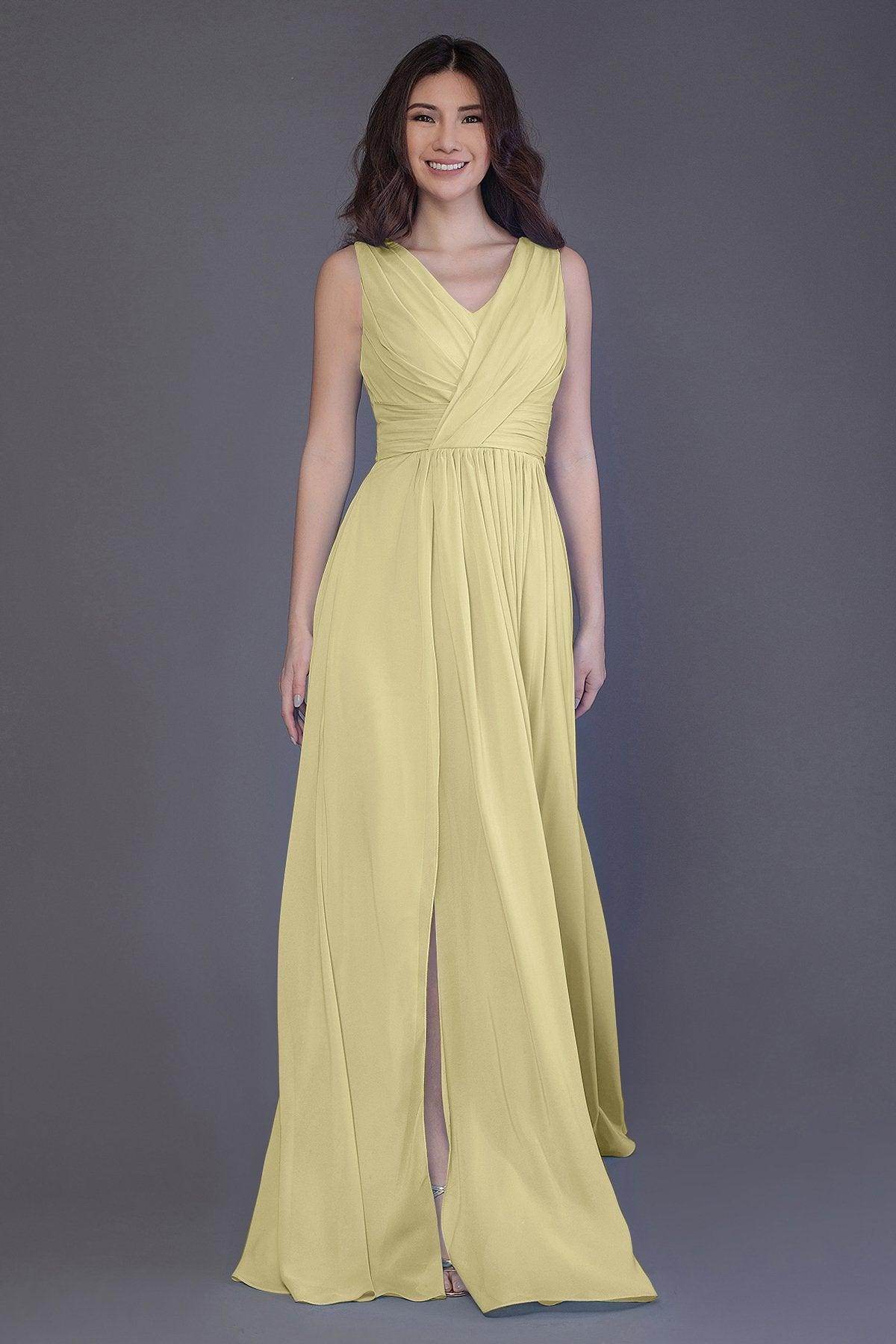 Sheath-Column Floor Length Chiffon Bridesmaid Dress PR3499