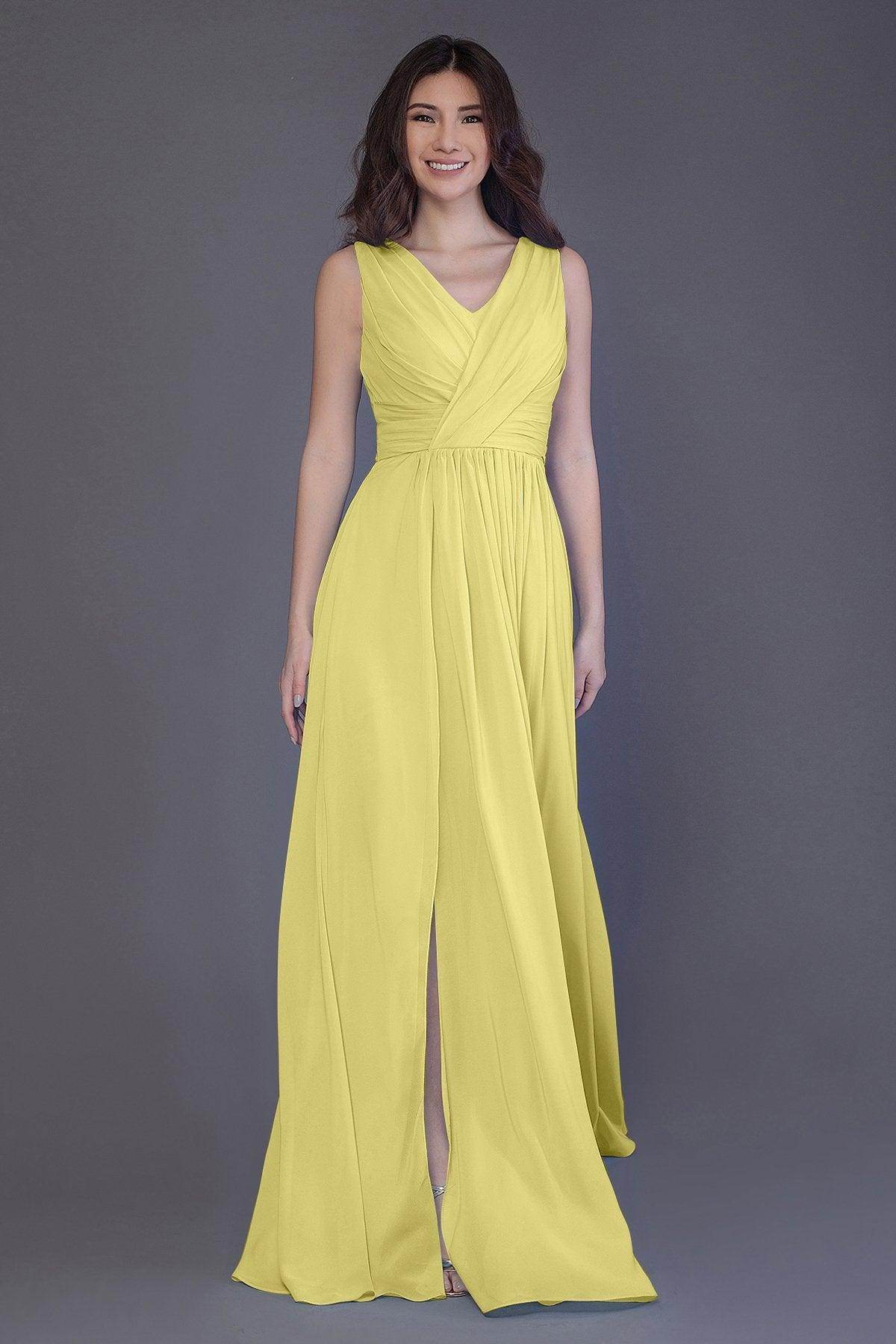 Sheath-Column Floor Length Chiffon Bridesmaid Dress PR3499