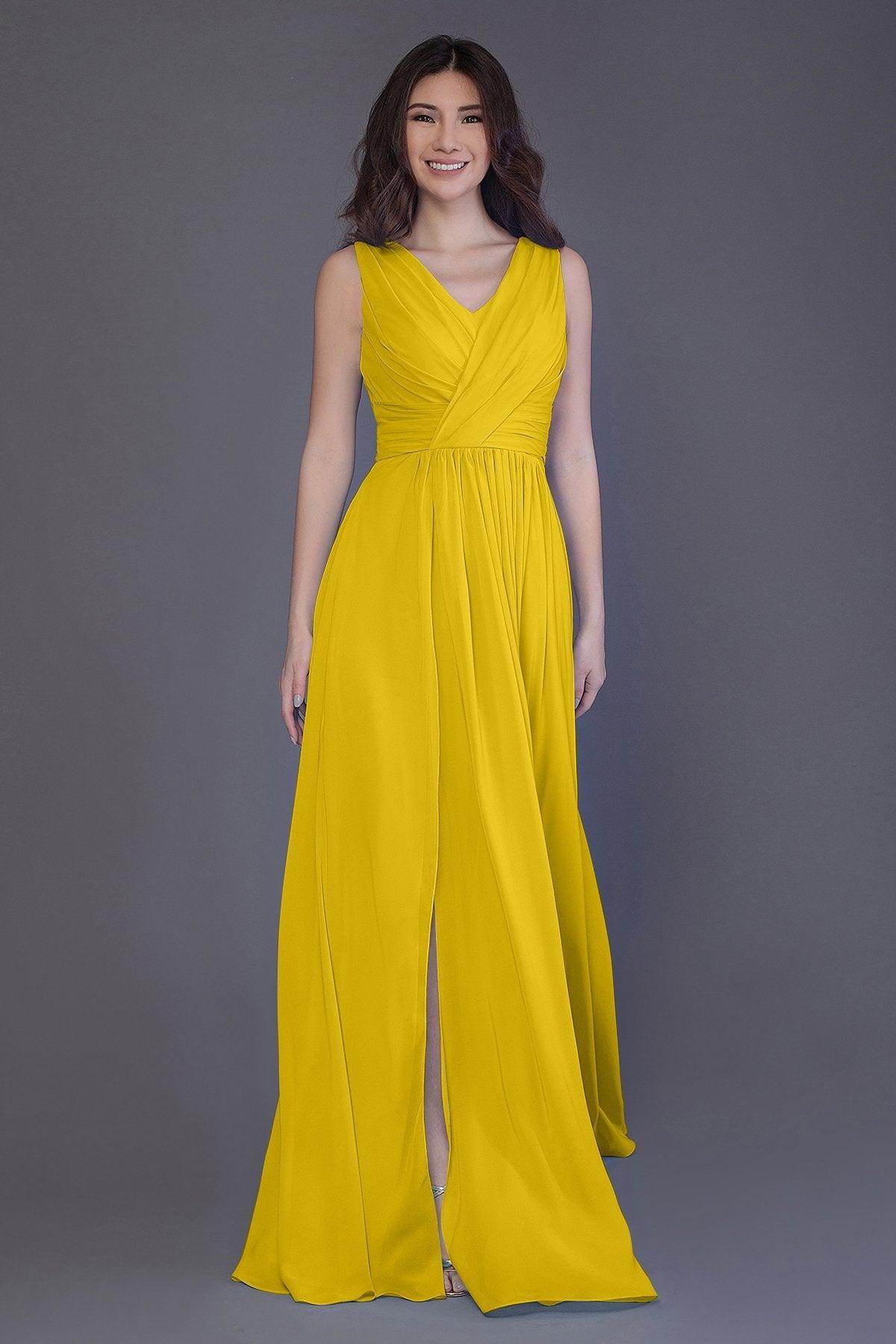 Sheath-Column Floor Length Chiffon Bridesmaid Dress PR3499