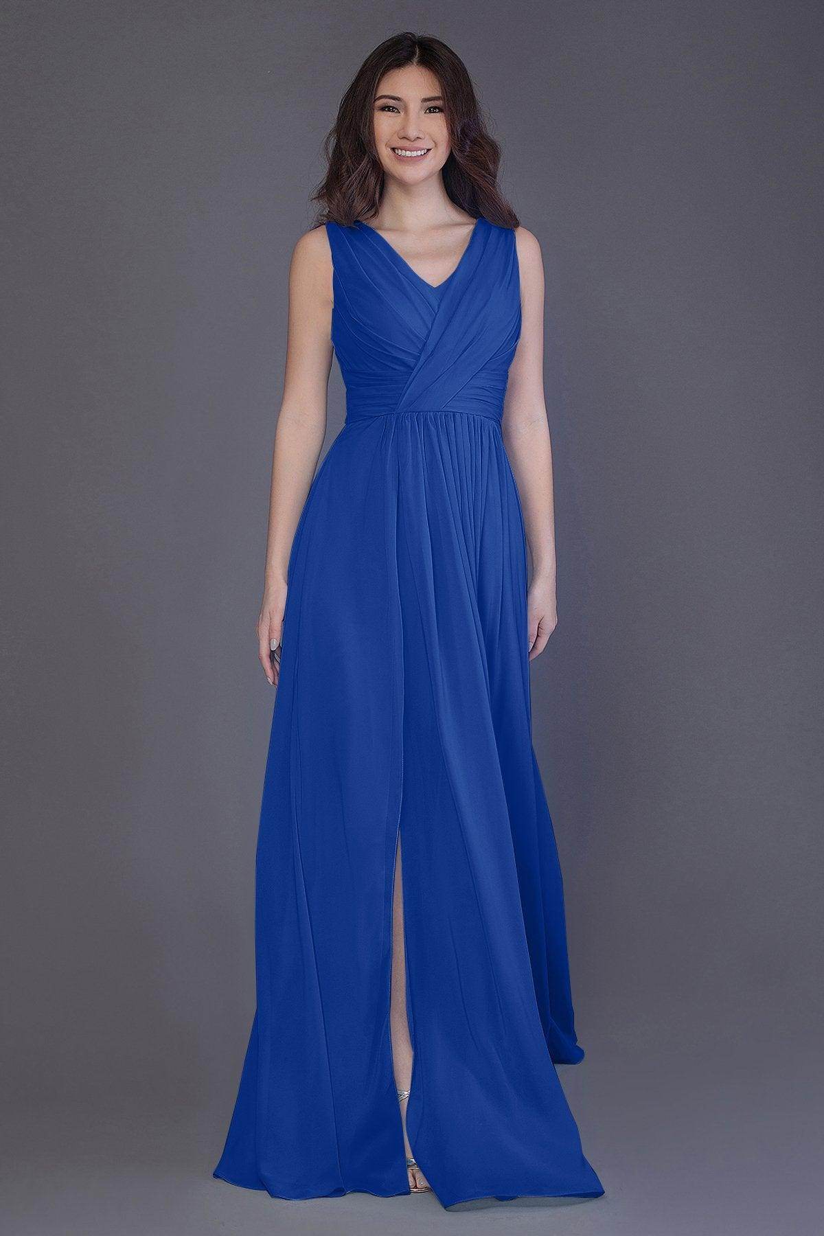 Sheath-Column Floor Length Chiffon Bridesmaid Dress PR3499