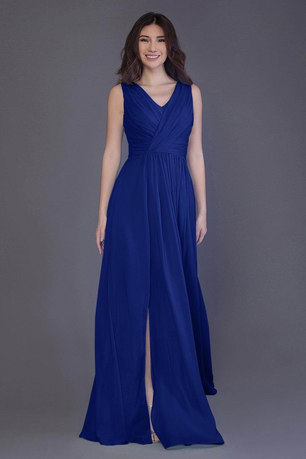 Sheath-Column Floor Length Chiffon Bridesmaid Dress PR3499