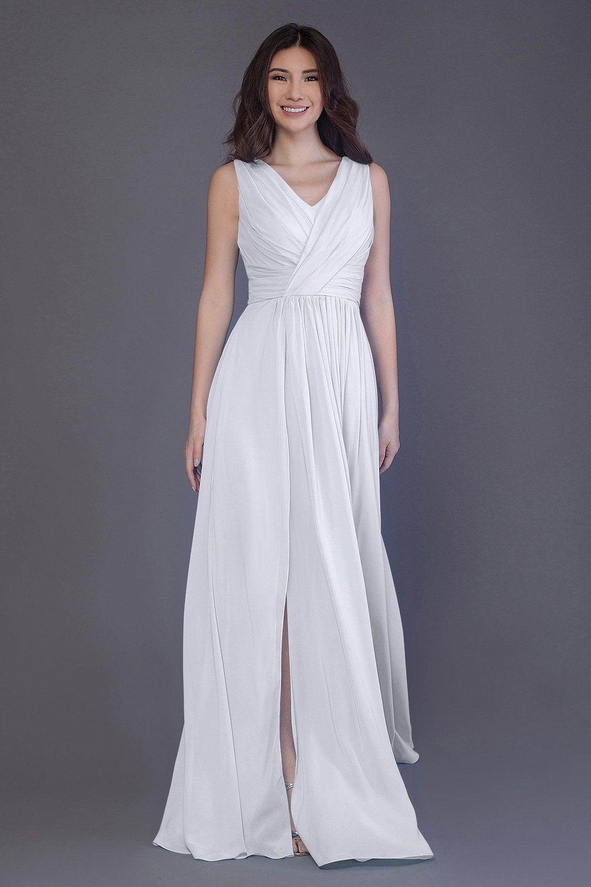 Sheath-Column Floor Length Chiffon Bridesmaid Dress PR3499