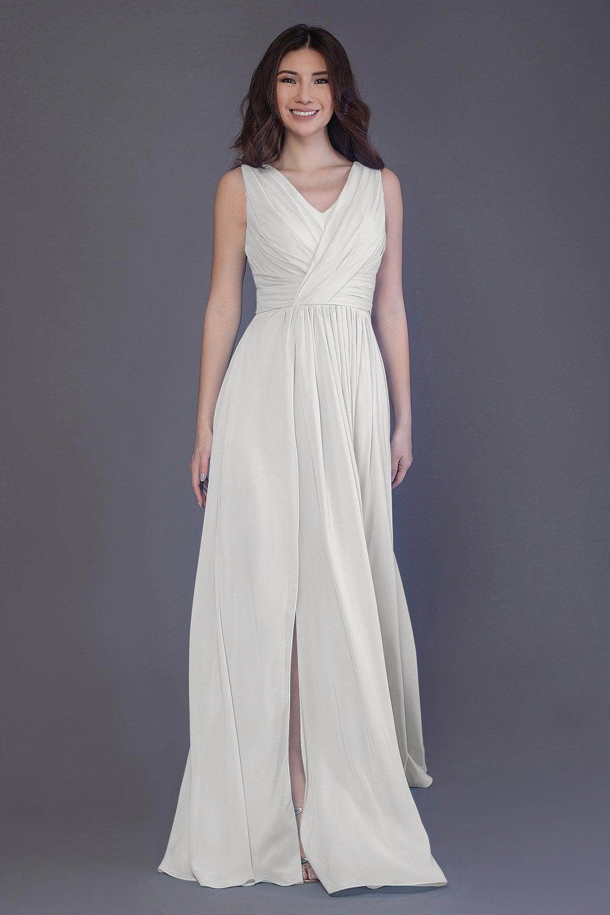 Sheath-Column Floor Length Chiffon Bridesmaid Dress PR3499