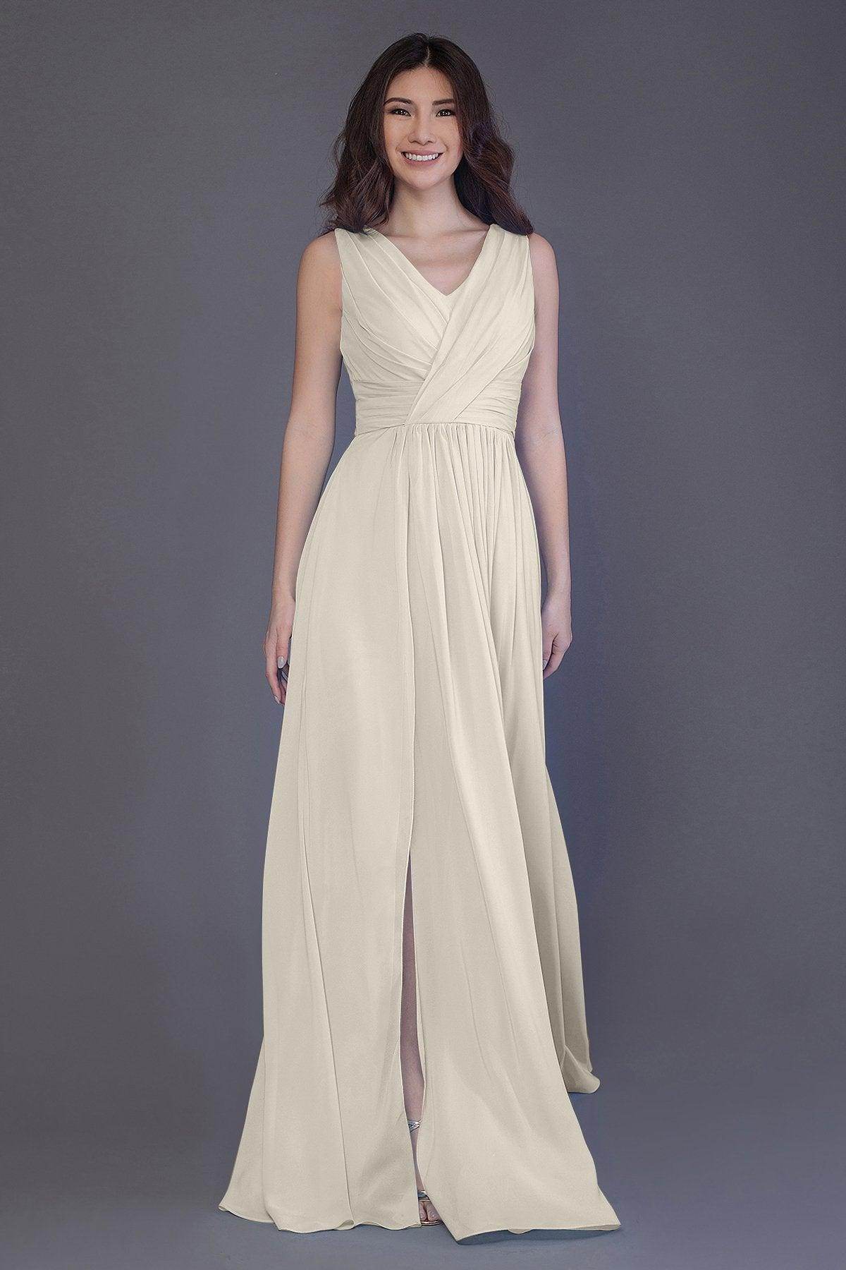 Sheath-Column Floor Length Chiffon Bridesmaid Dress PR3499