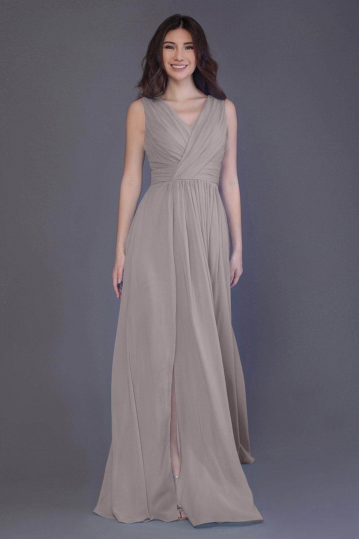 Sheath-Column Floor Length Chiffon Bridesmaid Dress PR3499