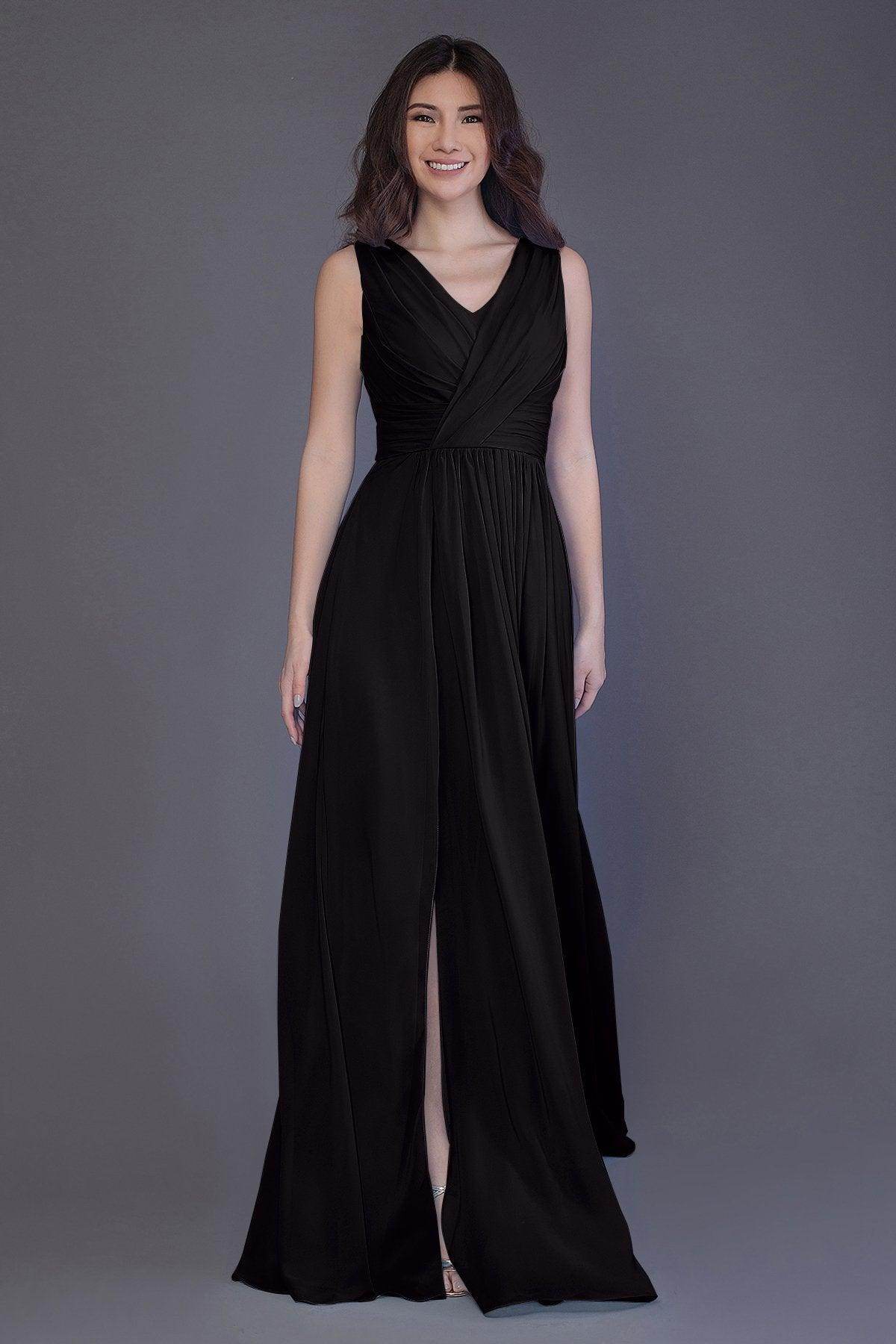 Sheath-Column Floor Length Chiffon Bridesmaid Dress PR3499