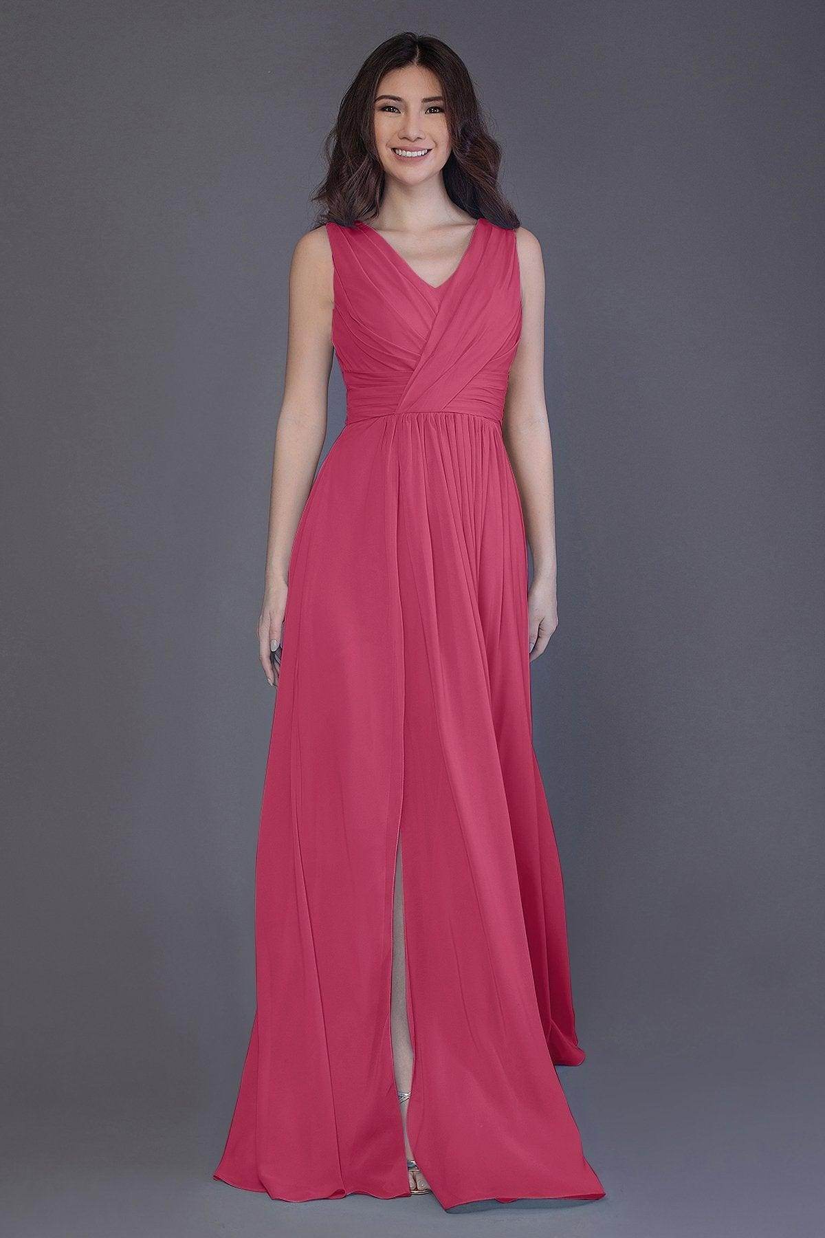 Sheath-Column Floor Length Chiffon Bridesmaid Dress PR3499