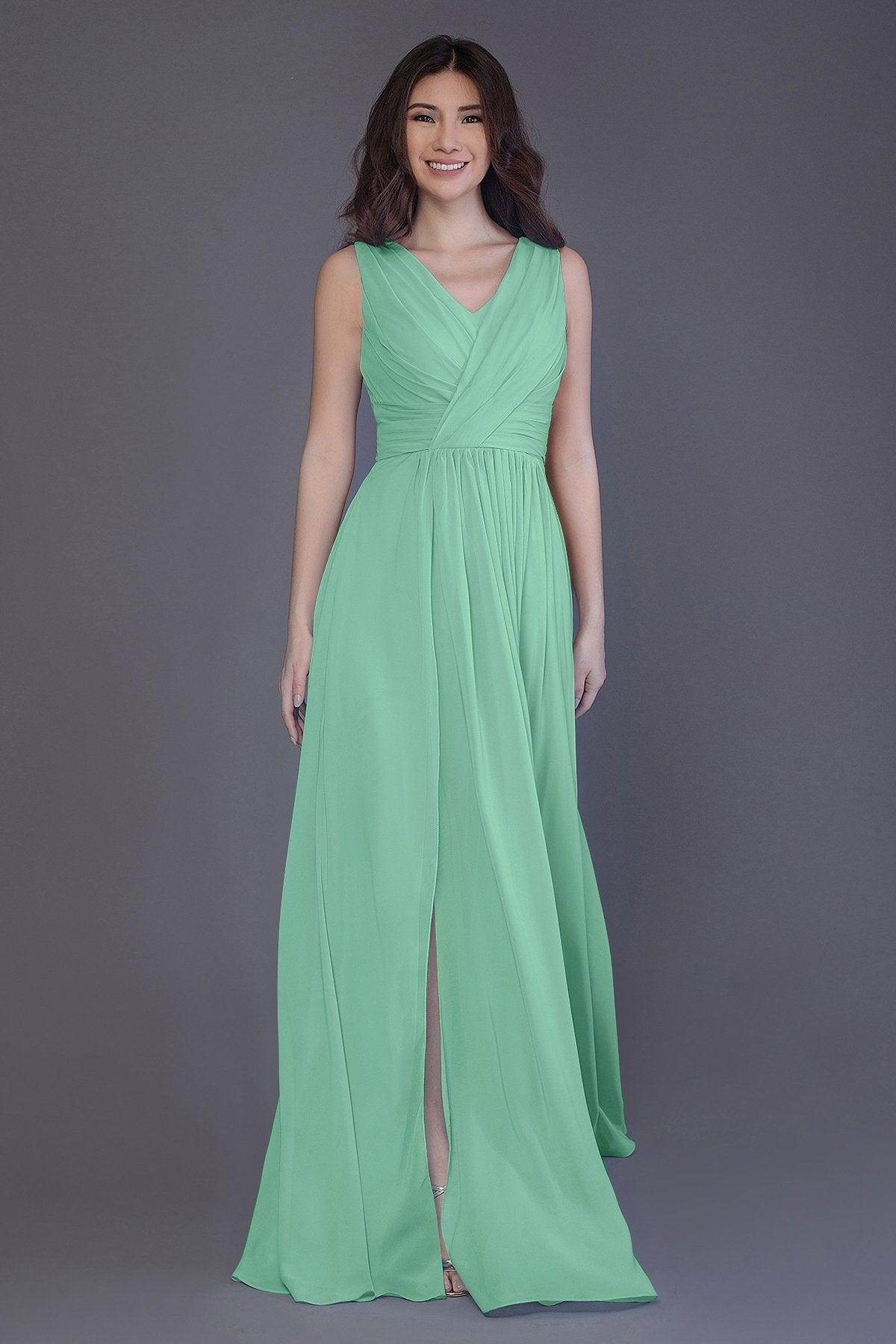 Sheath-Column Floor Length Chiffon Bridesmaid Dress PR3499