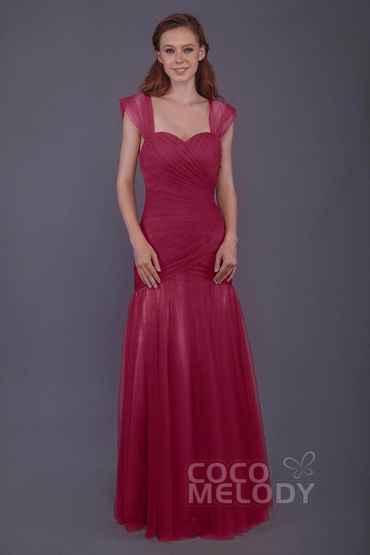 Trumpet-Mermaid Floor Length Tulle Bridesmaid Dress PR3500