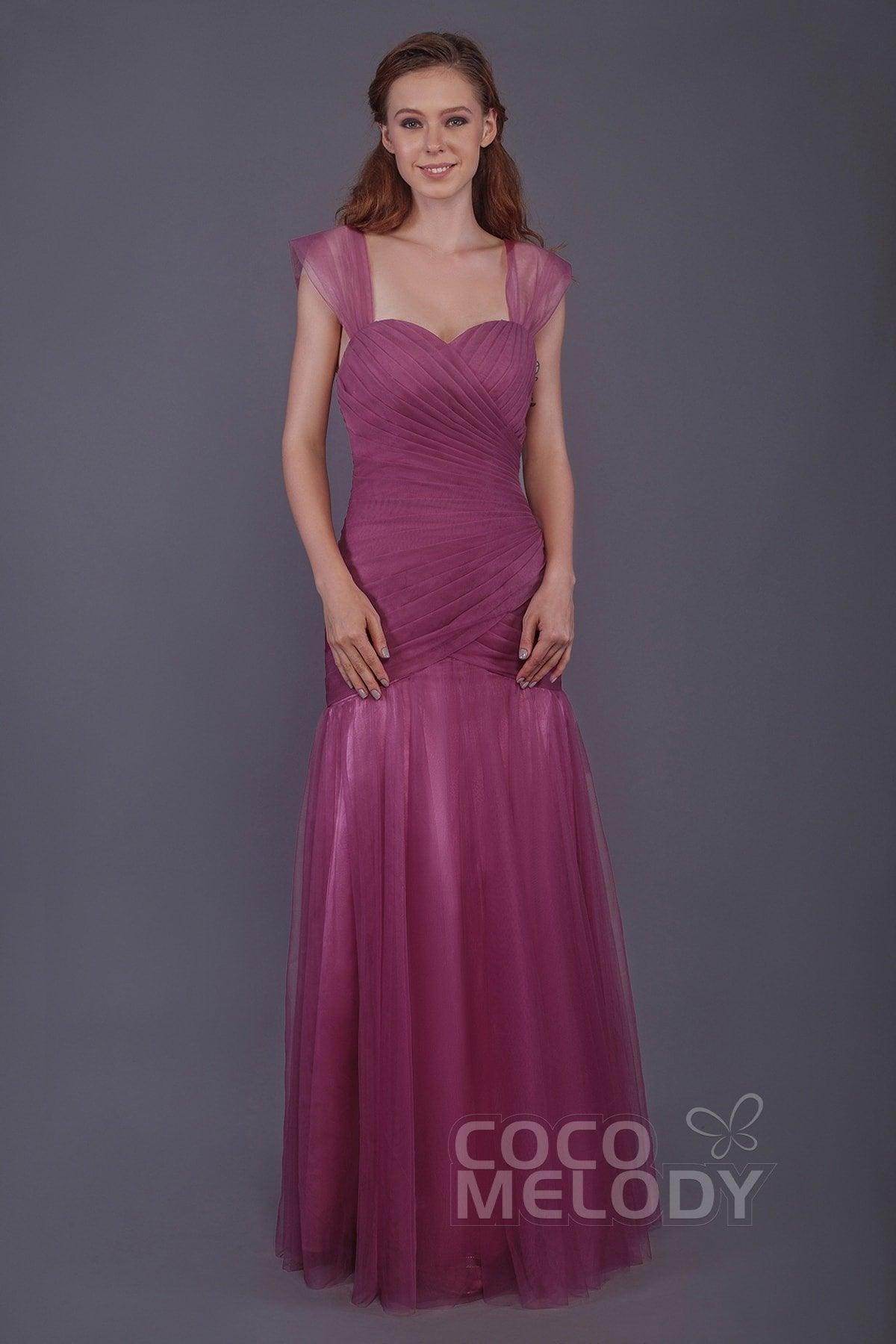 Trumpet-Mermaid Floor Length Tulle Bridesmaid Dress PR3500