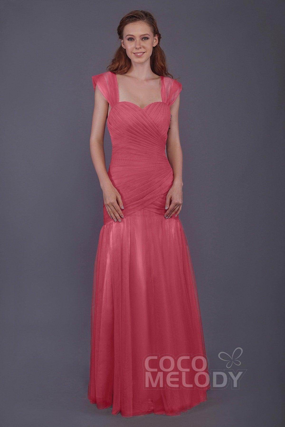 Trumpet-Mermaid Floor Length Tulle Bridesmaid Dress PR3500