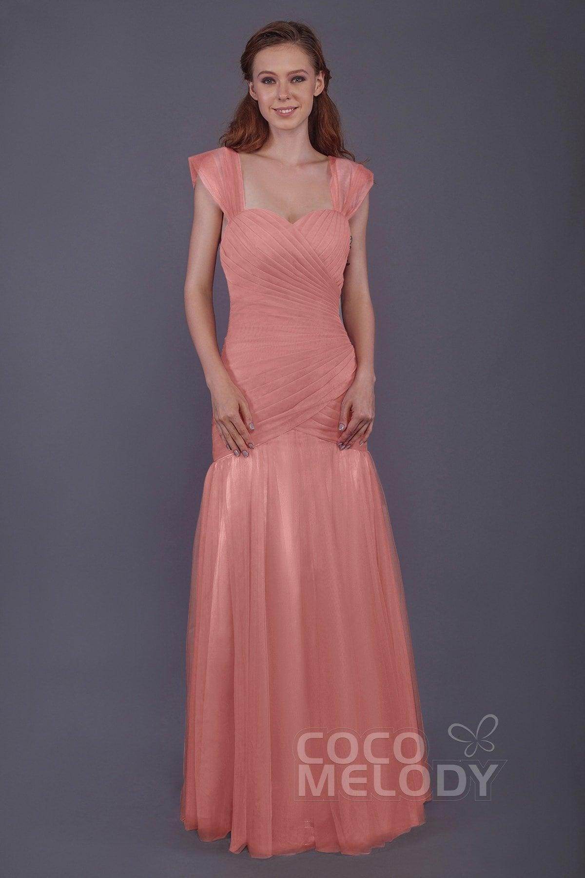 Trumpet-Mermaid Floor Length Tulle Bridesmaid Dress PR3500