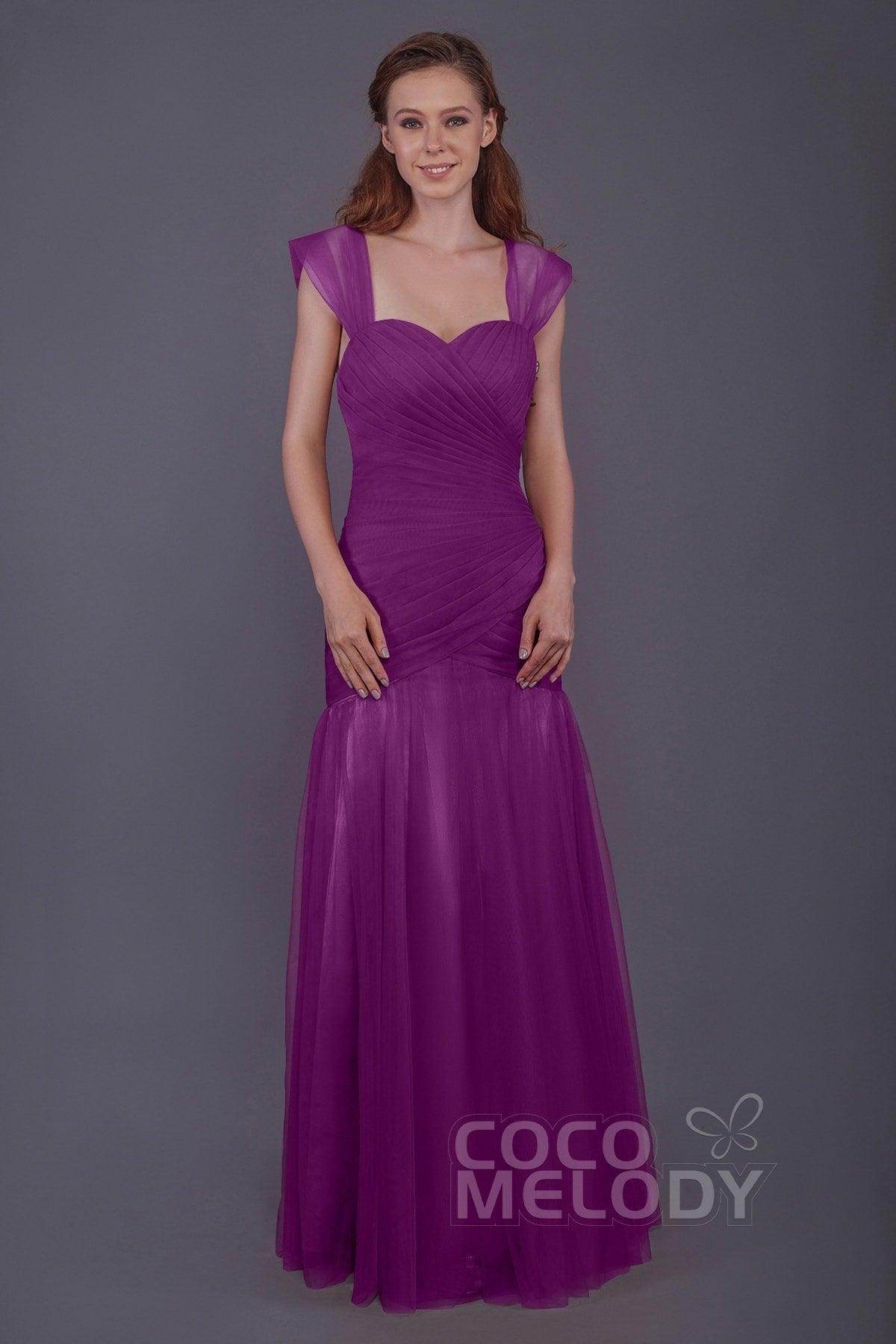 Trumpet-Mermaid Floor Length Tulle Bridesmaid Dress PR3500