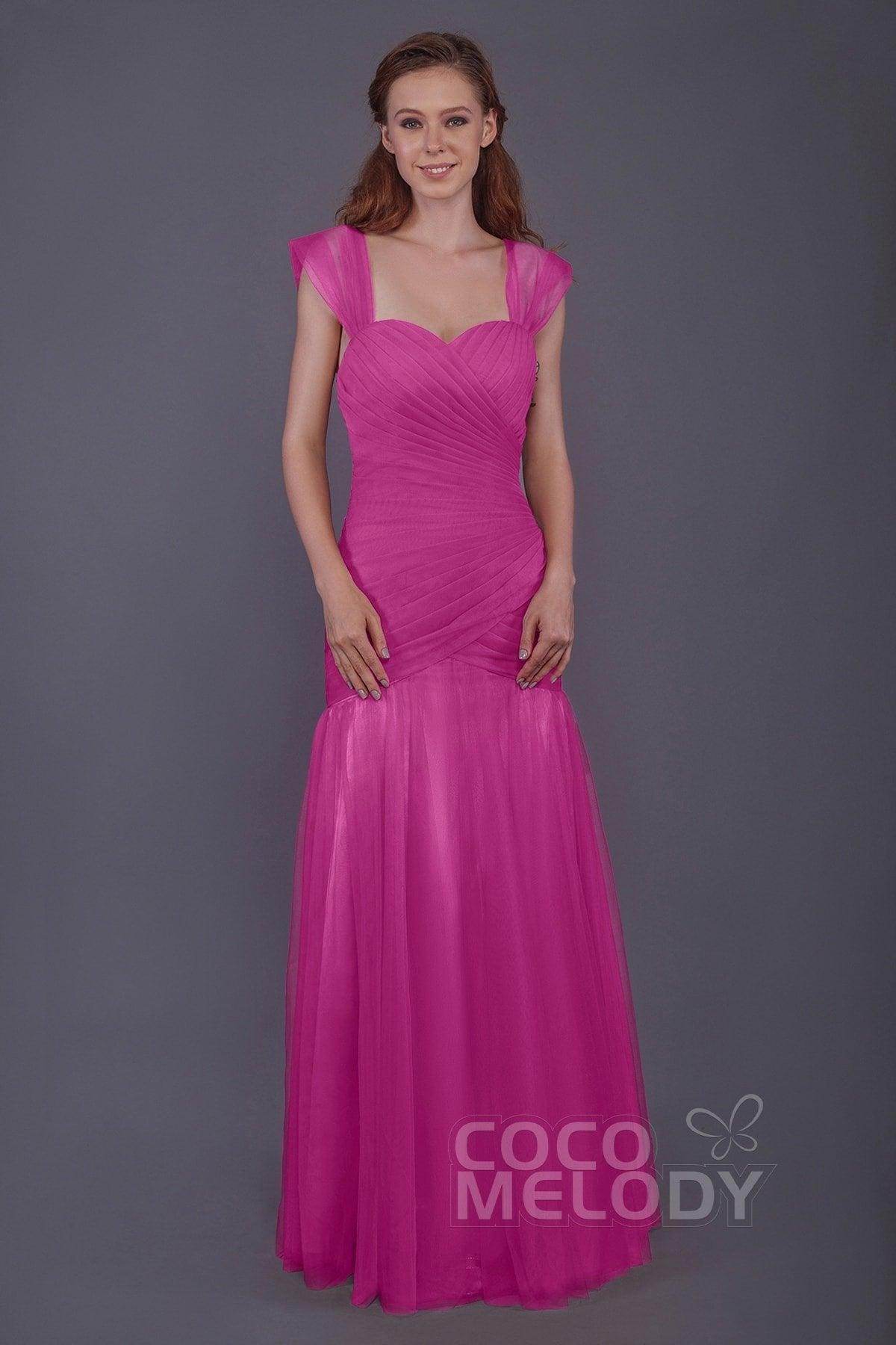 Trumpet-Mermaid Floor Length Tulle Bridesmaid Dress PR3500