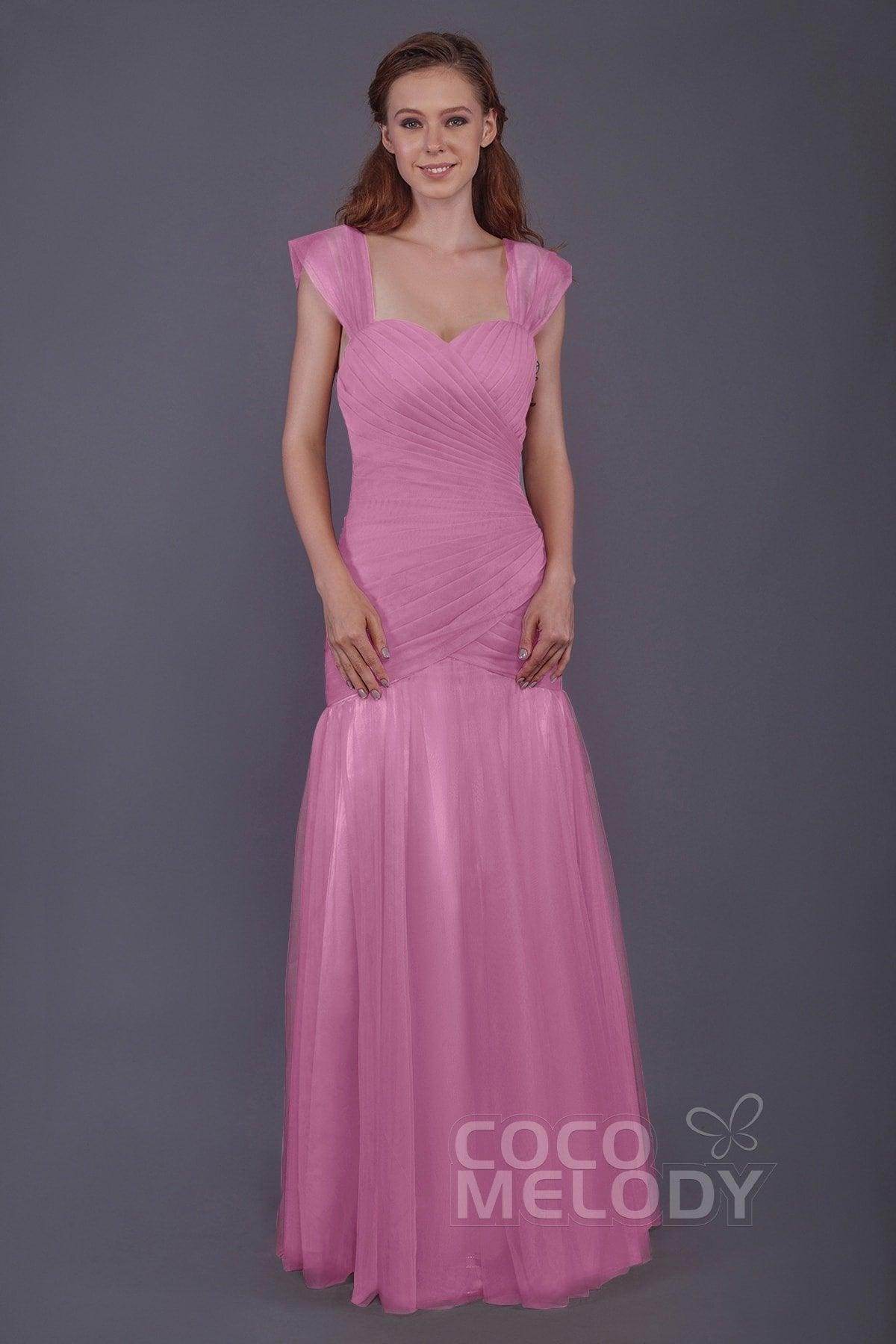 Trumpet-Mermaid Floor Length Tulle Bridesmaid Dress PR3500