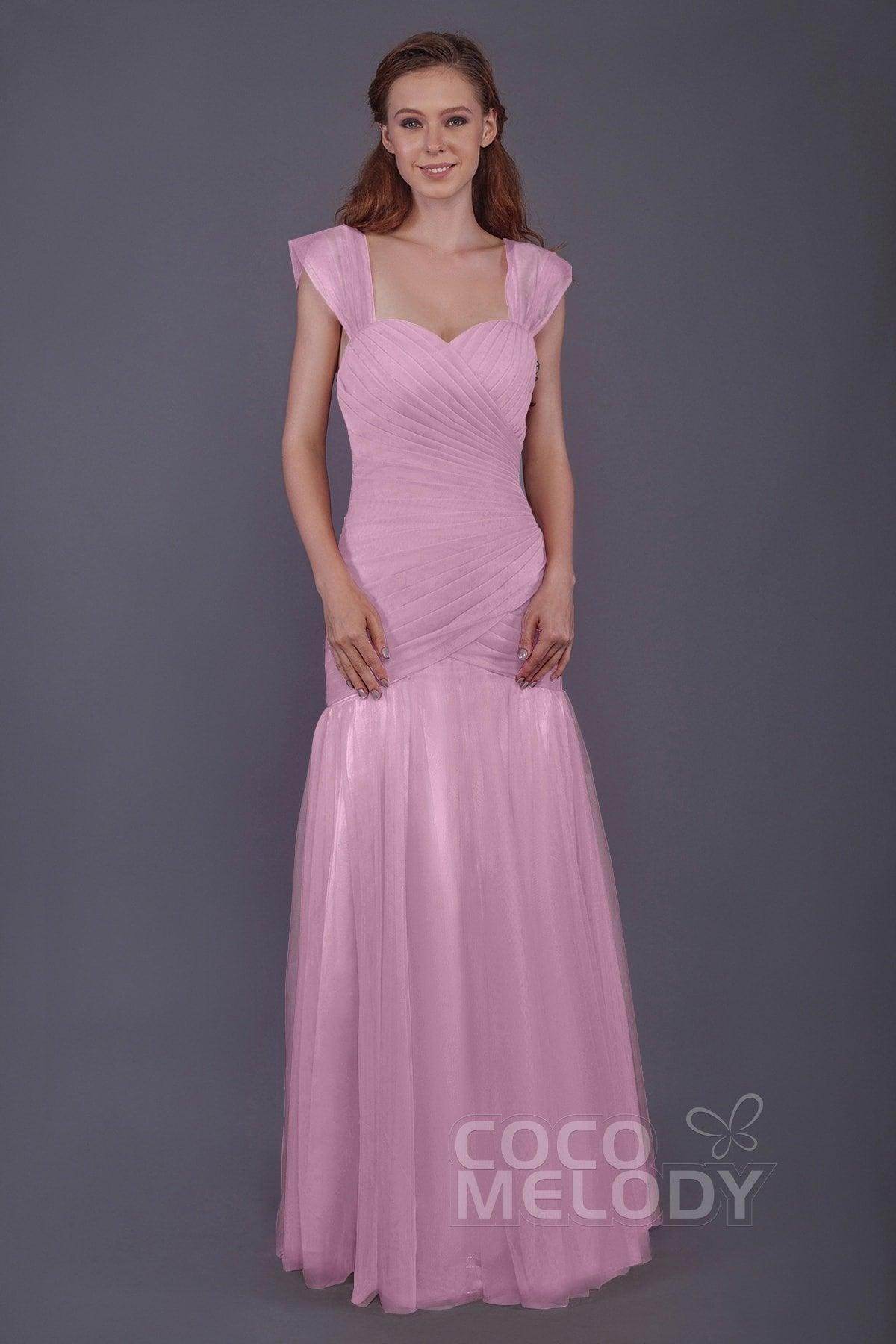 Trumpet-Mermaid Floor Length Tulle Bridesmaid Dress PR3500