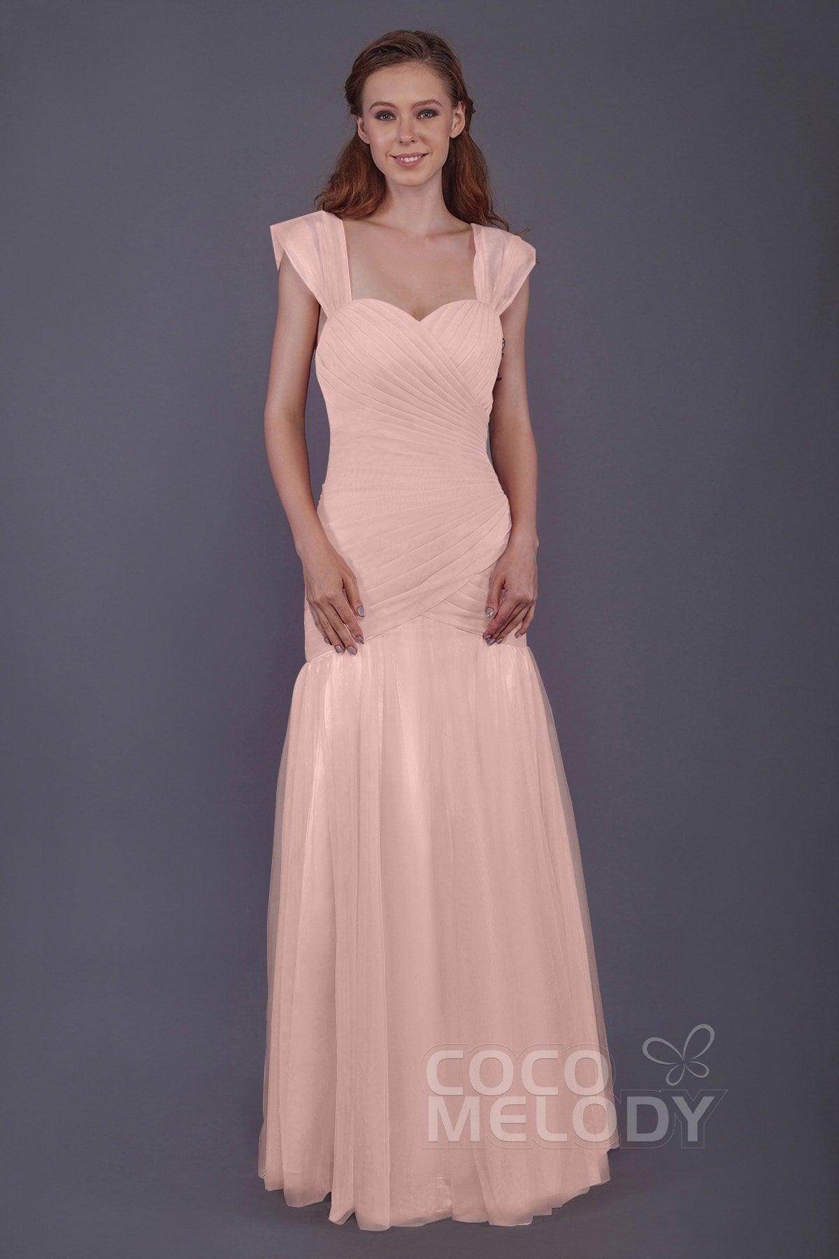 Trumpet-Mermaid Floor Length Tulle Bridesmaid Dress PR3500