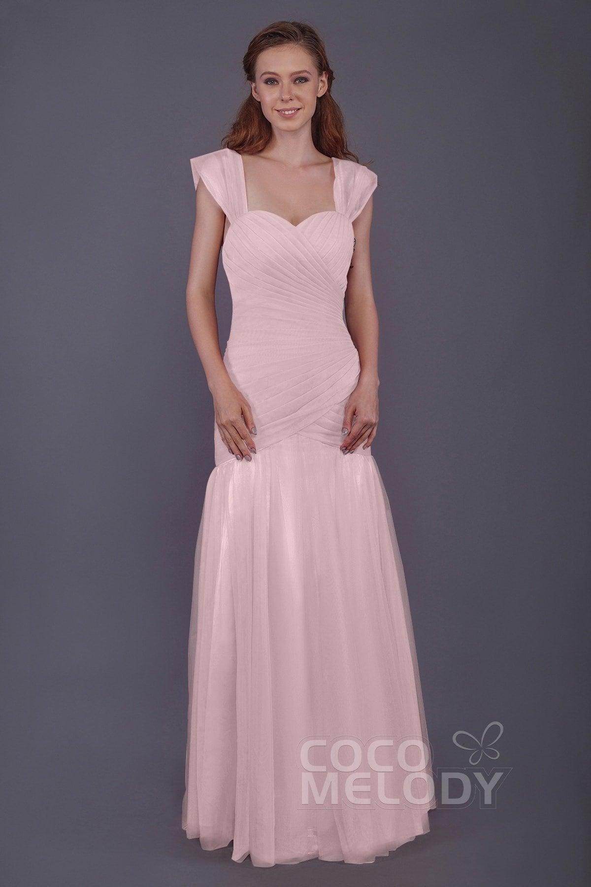 Trumpet-Mermaid Floor Length Tulle Bridesmaid Dress PR3500