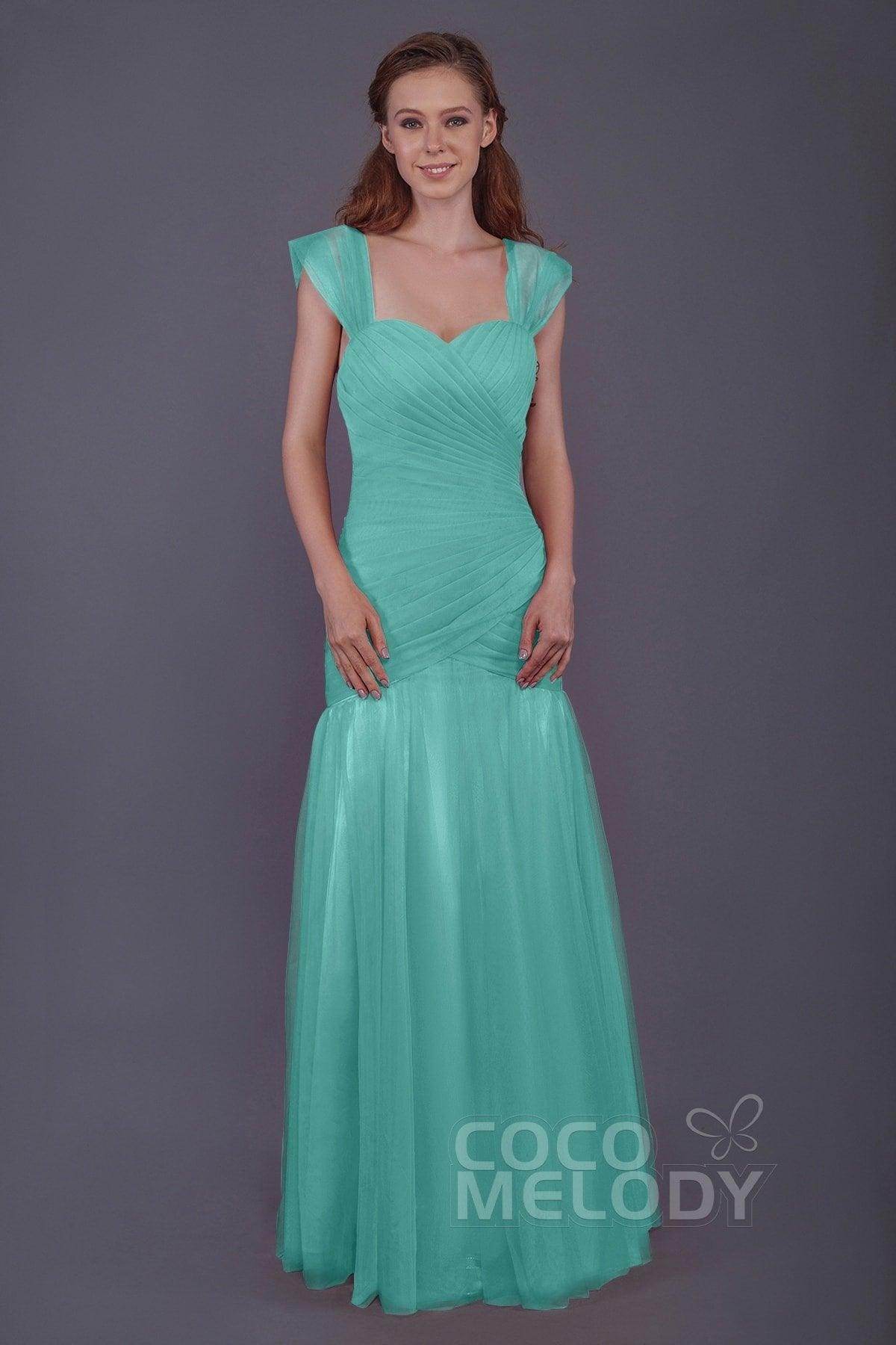 Trumpet-Mermaid Floor Length Tulle Bridesmaid Dress PR3500