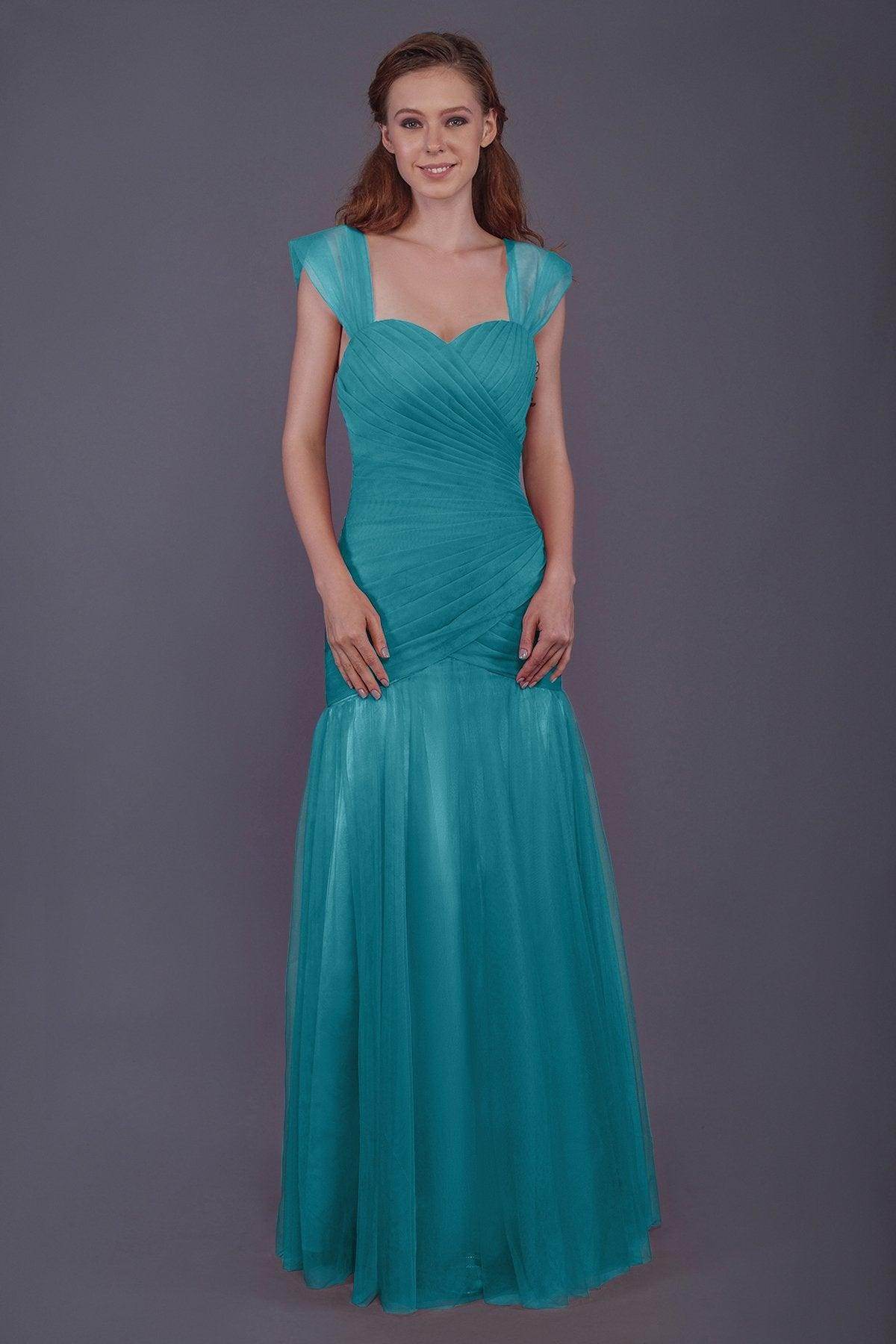 Trumpet-Mermaid Floor Length Tulle Bridesmaid Dress PR3500