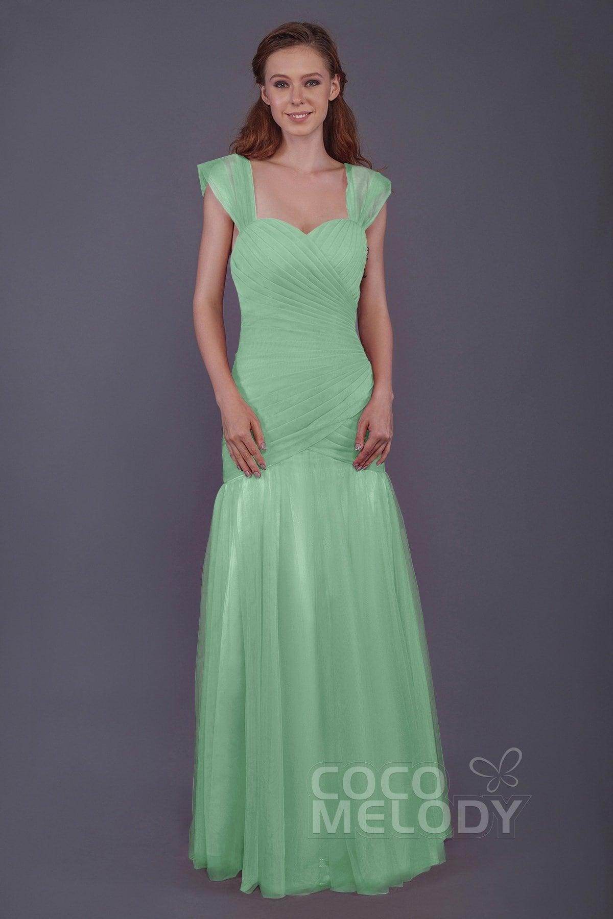 Trumpet-Mermaid Floor Length Tulle Bridesmaid Dress PR3500