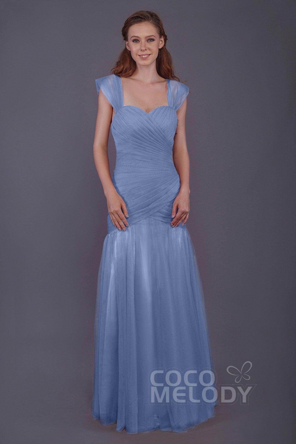 Trumpet-Mermaid Floor Length Tulle Bridesmaid Dress PR3500
