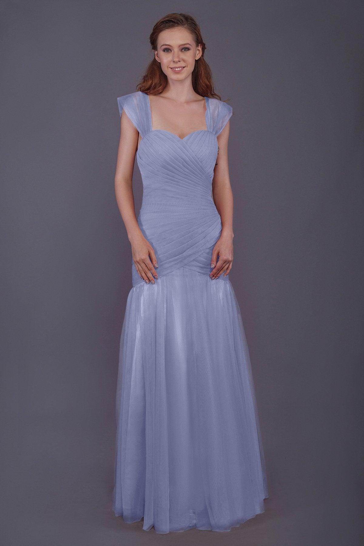 Trumpet-Mermaid Floor Length Tulle Bridesmaid Dress PR3500